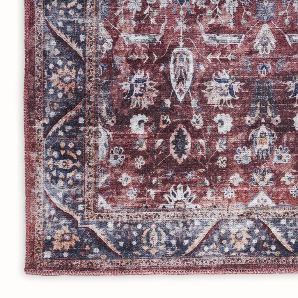Red Ivory Oriental Area Rug 5x7 Distressed Power Loom Design - Rosetta Creative Boutique