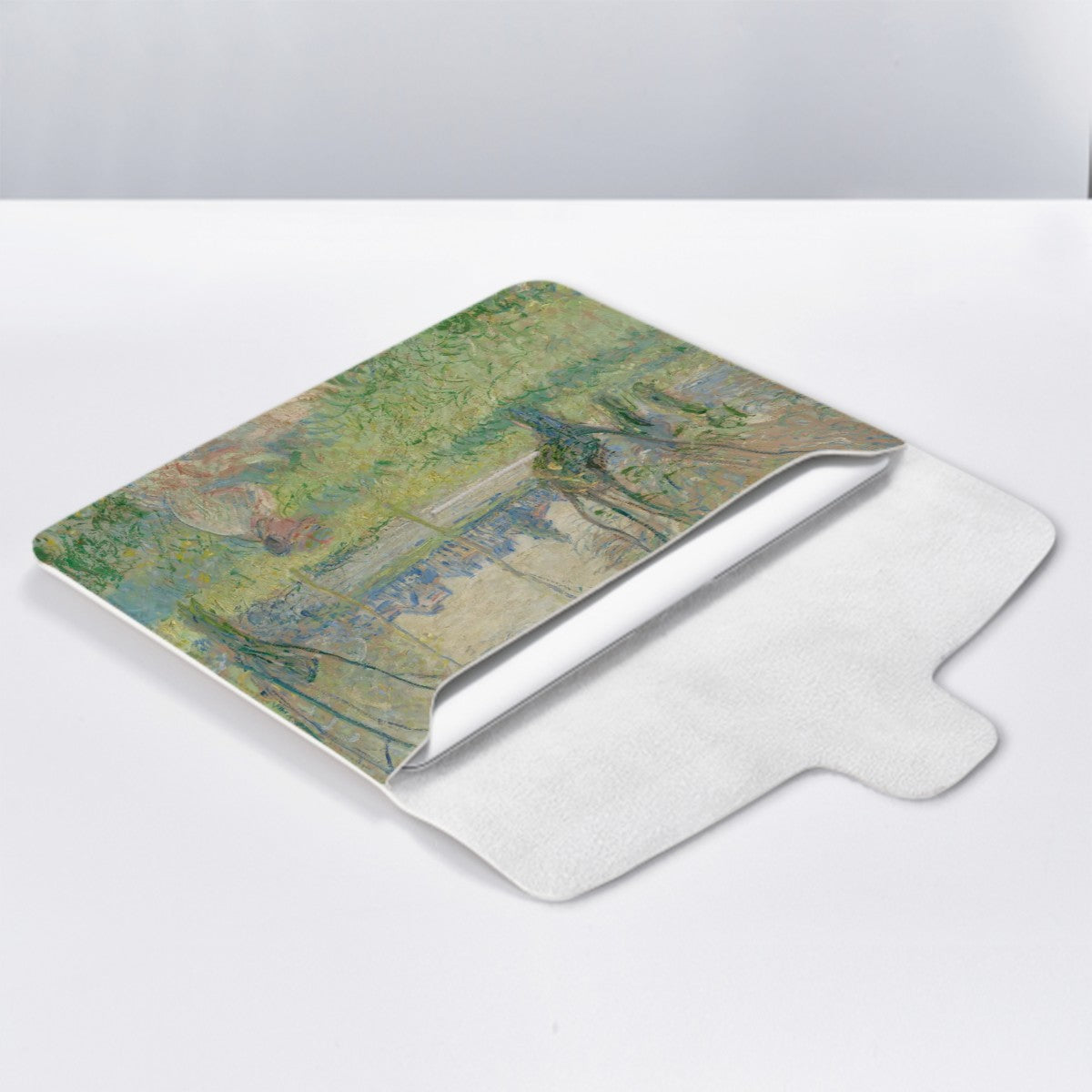 Claude Monet Laptop Case - Woman Seated Under Willows Leather Design - Rosetta Creative Boutique