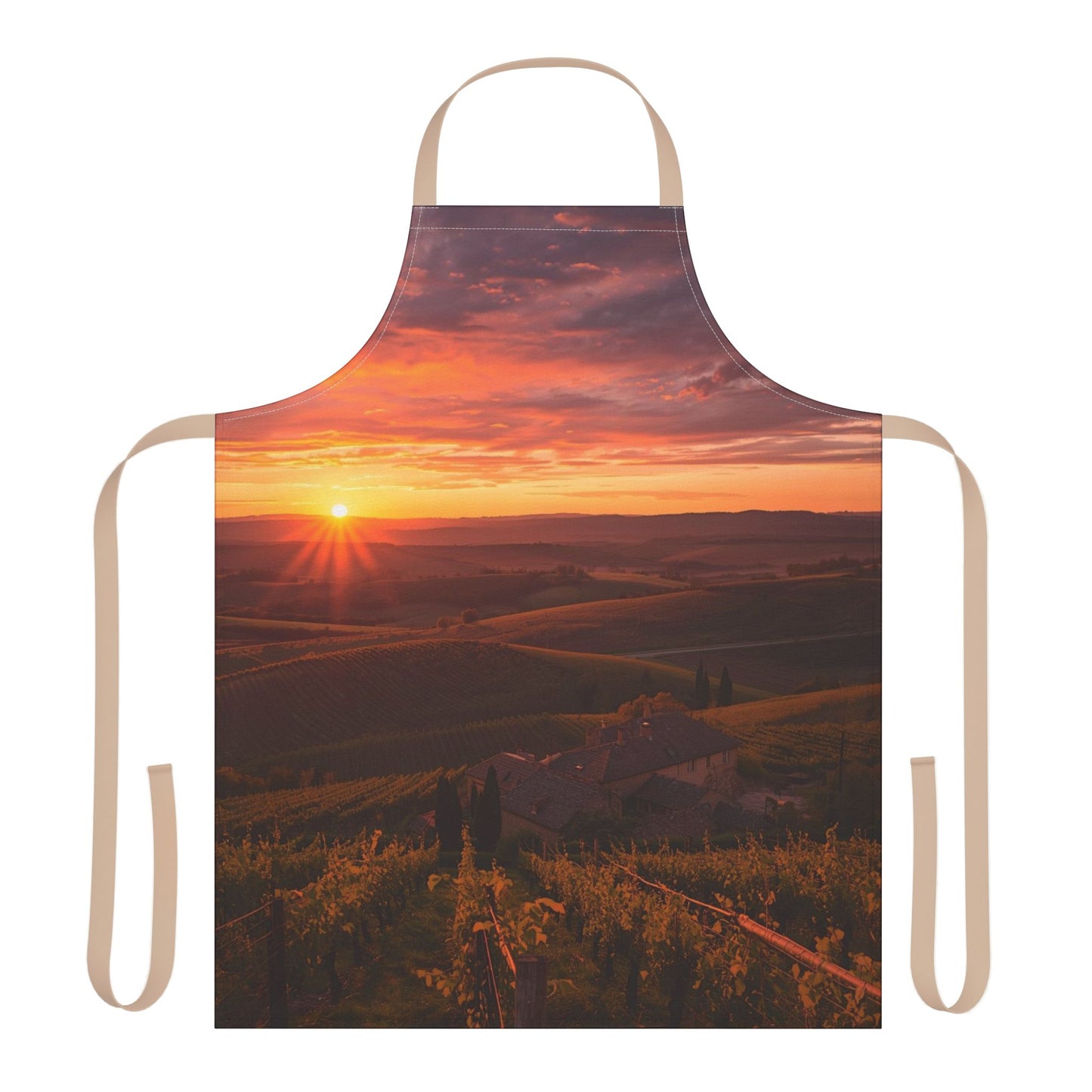 Sunset in a French Vineyard Apron, Culinary Gift for Foodies, Kitchen Accessory, BBQ Apron, Home Cooking Essentials, Perfect for Weddings