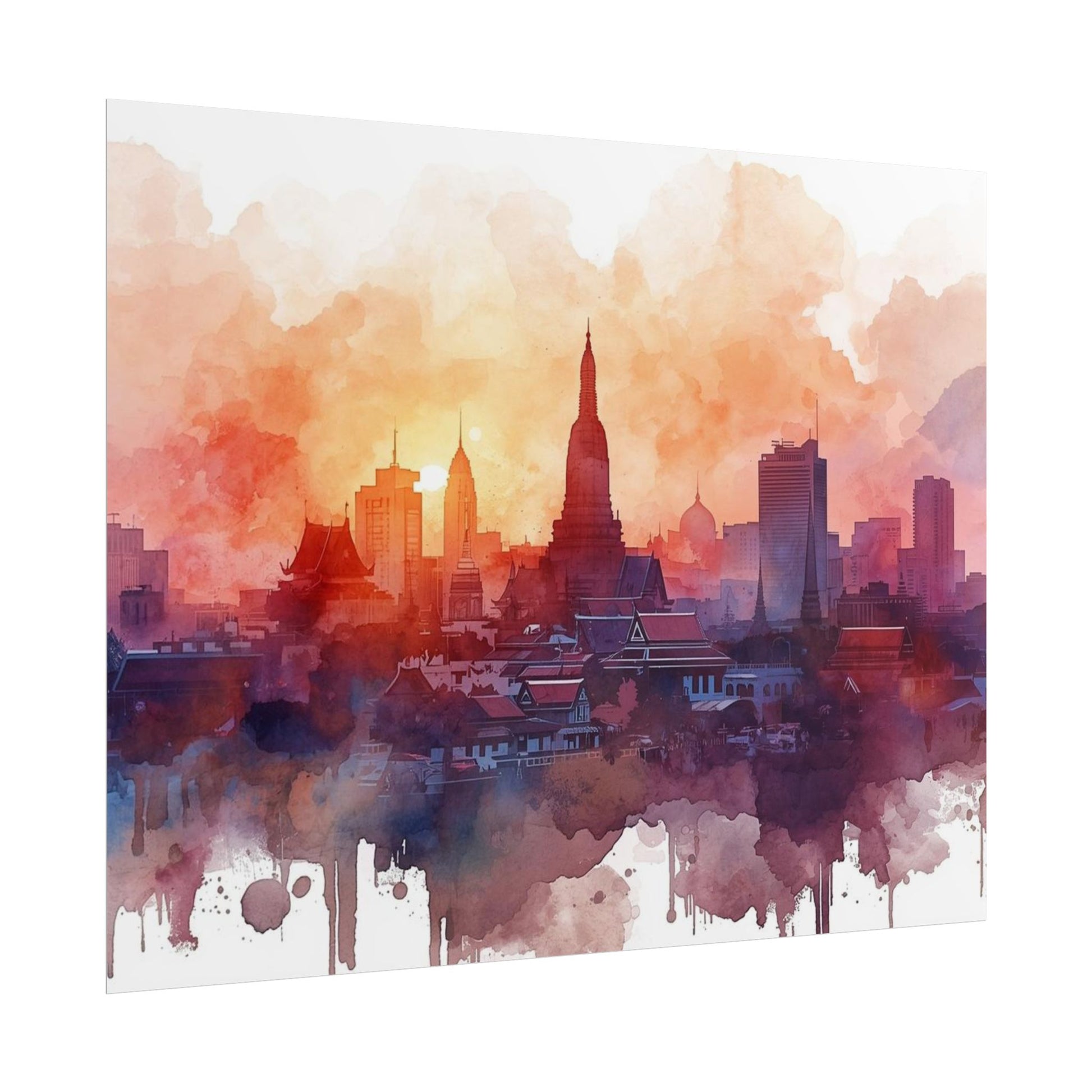 Bangkok Cityscape Posters Rolled Wall Art Home Decor Gift - Rosetta Creative Boutique
