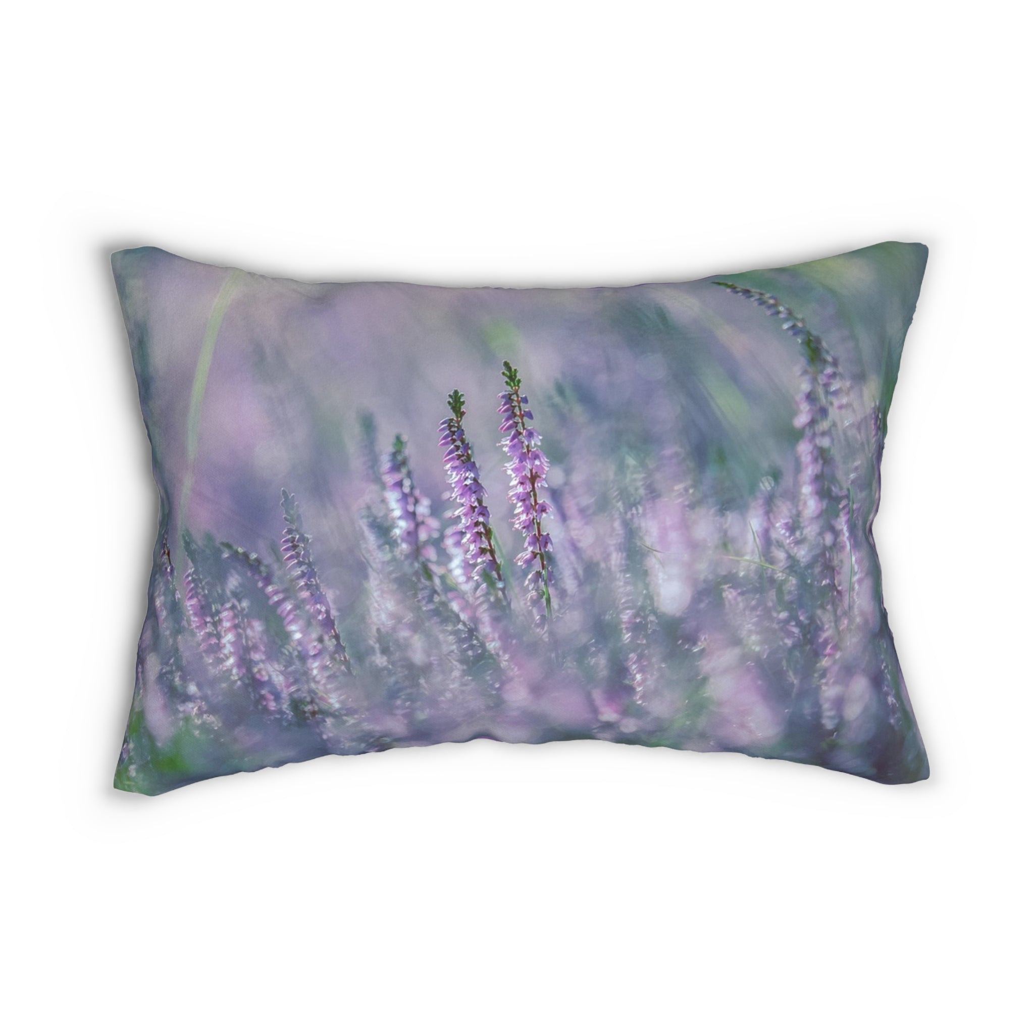Whimsical Floral Lumbar Pillow, Cozy Home Decor, Spring Accent Cushion, Gift for Her, Purple Floral Pillow, Relaxing Living Room Decor
