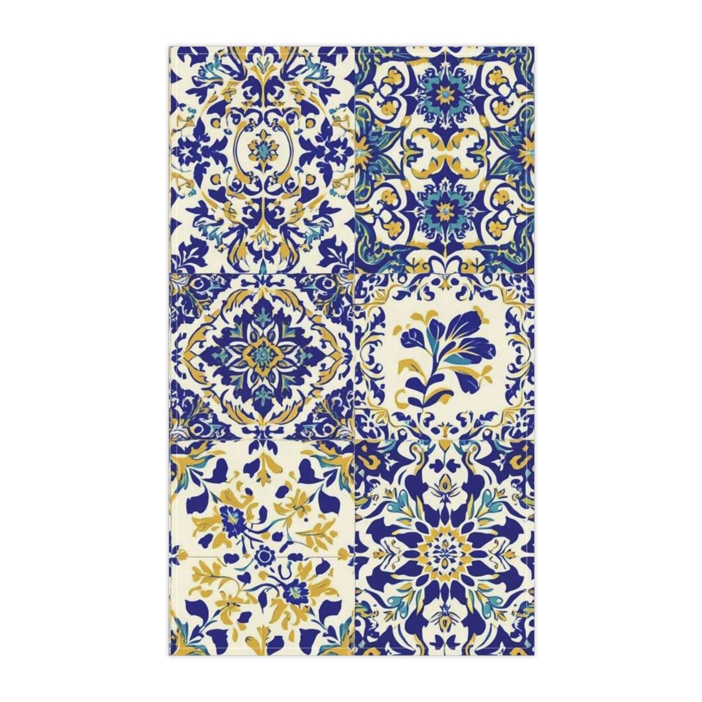 Elegant Floral Tea Towels, Kitchen Decor, Blue Yellow Home Accessories, Gift for Housewarming, Wedding, or Holidays