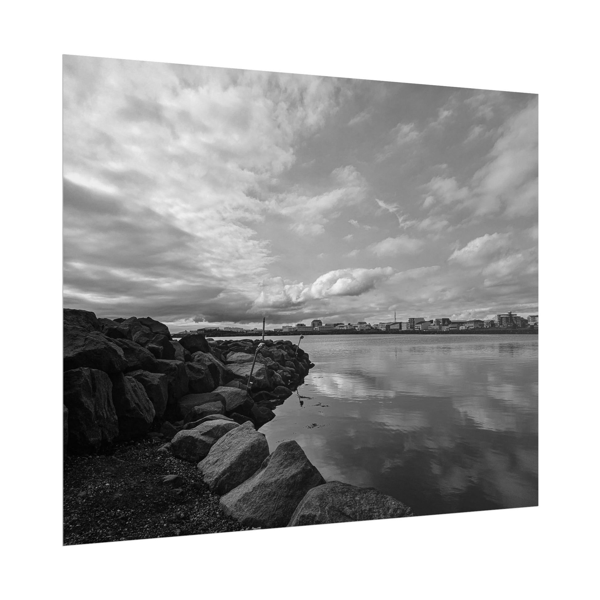 Iceland Black and White Landscape Rolled Poster by Rosetta Creative Boutique, Minimalist Wall Art, Home Decor, Nature Photography, Aesthetic Gift, Modern Room Decor - Rosetta Creative Boutique