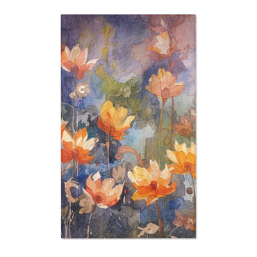 Colorful Floral Area Rug, Bohemian Home Decor, Living Room Accent, Soft Lounge Mat, Cottagecore Style - Rosetta Creative Boutique