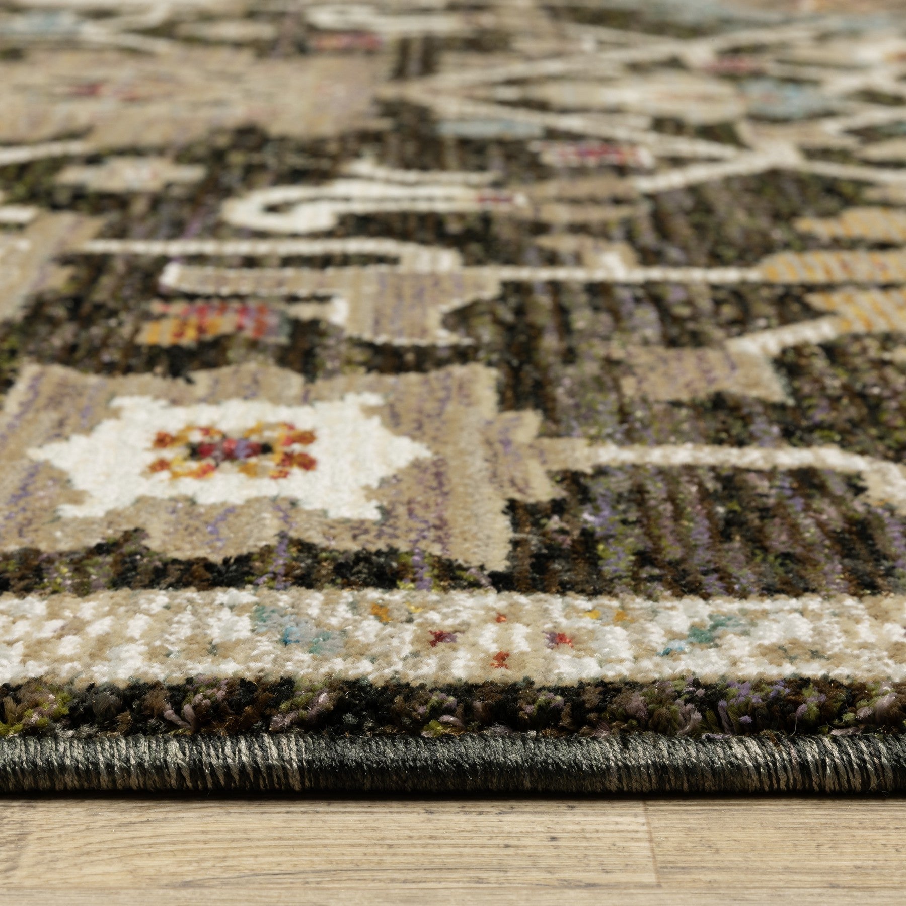Brown Black Ivory Oriental Area Rug 2x3 Power Loom Decor - Rosetta Creative Boutique