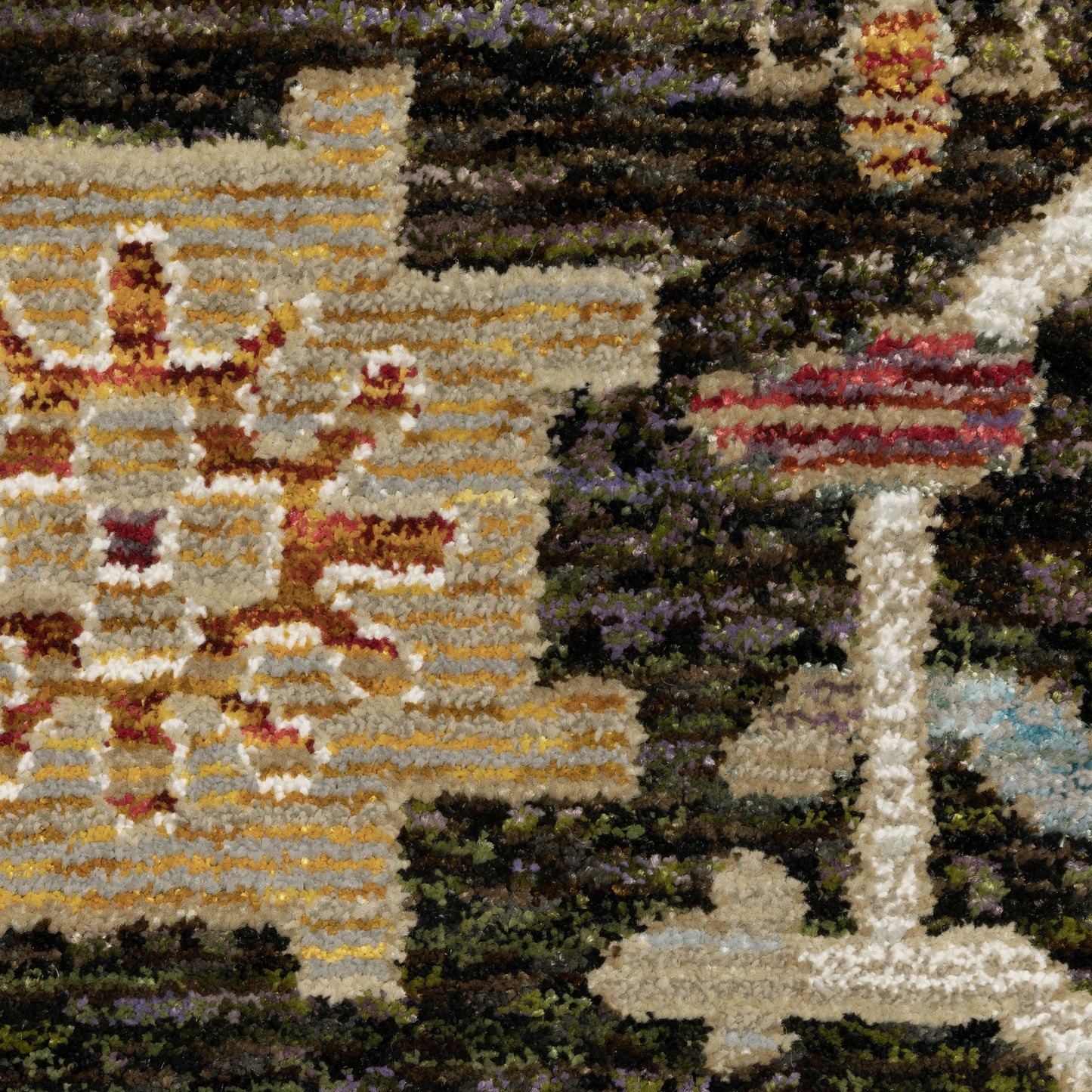 Brown Black Ivory Oriental Area Rug 2x3 Power Loom Decor - Rosetta Creative Boutique