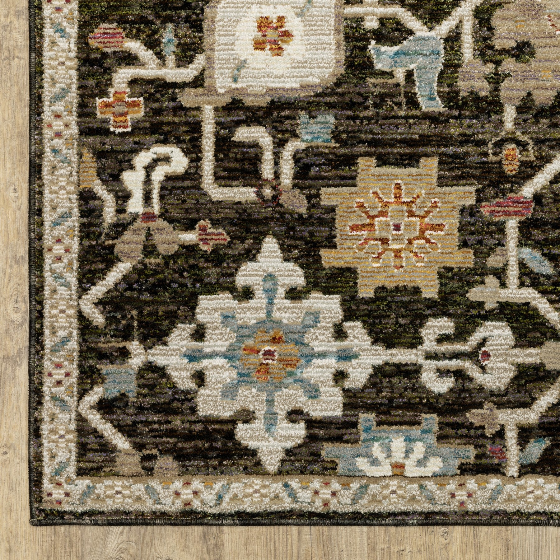 Brown Black Ivory Oriental Area Rug 2x3 Power Loom Decor - Rosetta Creative Boutique