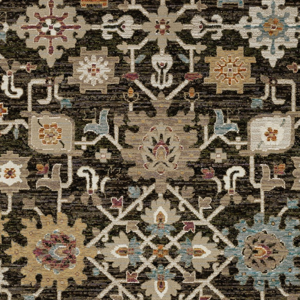 Brown Black Ivory Oriental Area Rug 2x3 Power Loom Decor - Rosetta Creative Boutique