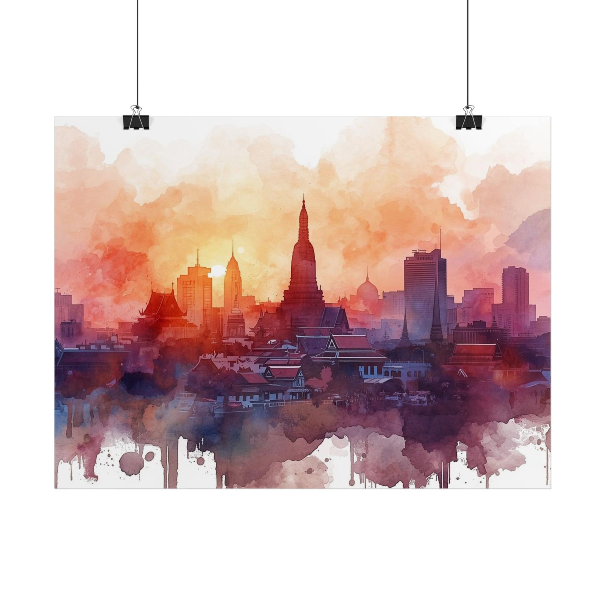 Bangkok Cityscape Posters Rolled Wall Art Home Decor Gift - Rosetta Creative Boutique