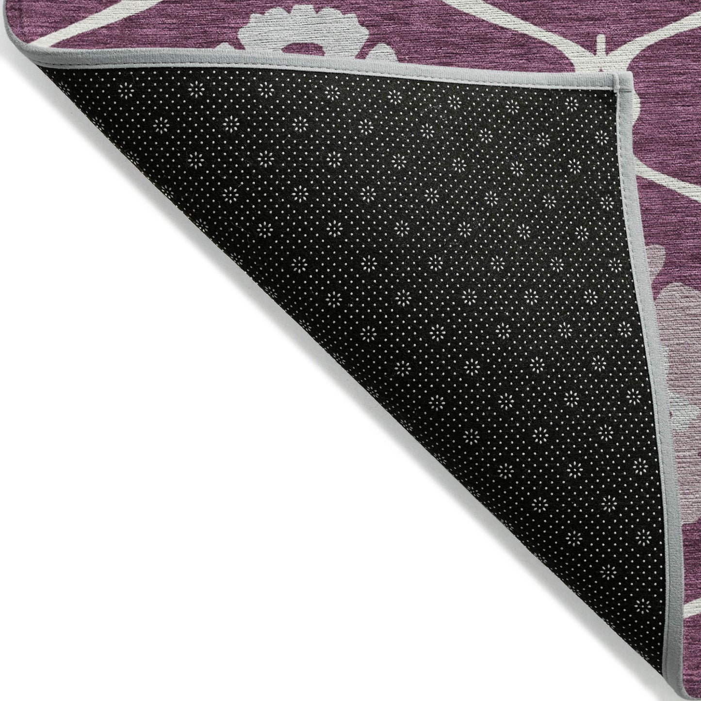 Eggplant Ivory Gray Medallion Indoor Outdoor Rug 3x5 Feet Washable - Rosetta Creative Boutique