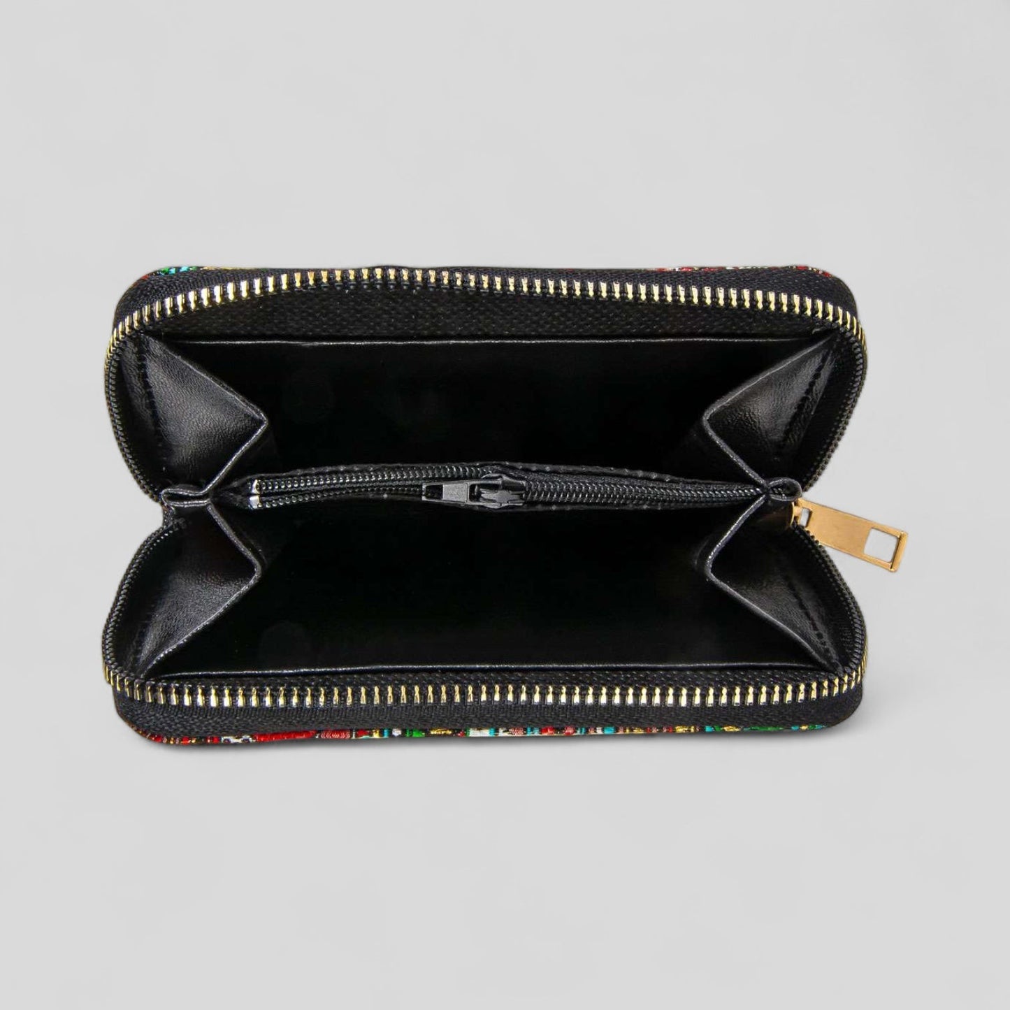 Vibrant Purple Geometric Zipper Wallet With Gold Accents - Rosetta Creative Boutique