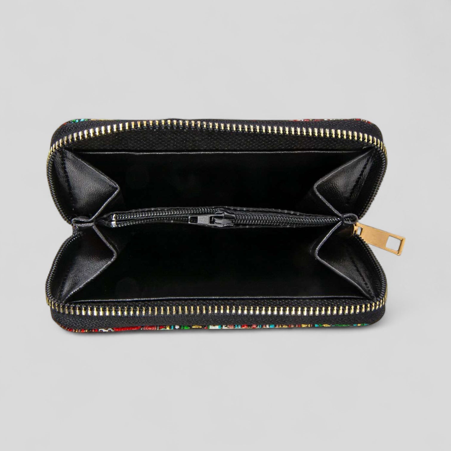 Vibrant Purple Geometric Zipper Wallet With Gold Accents - Rosetta Creative Boutique
