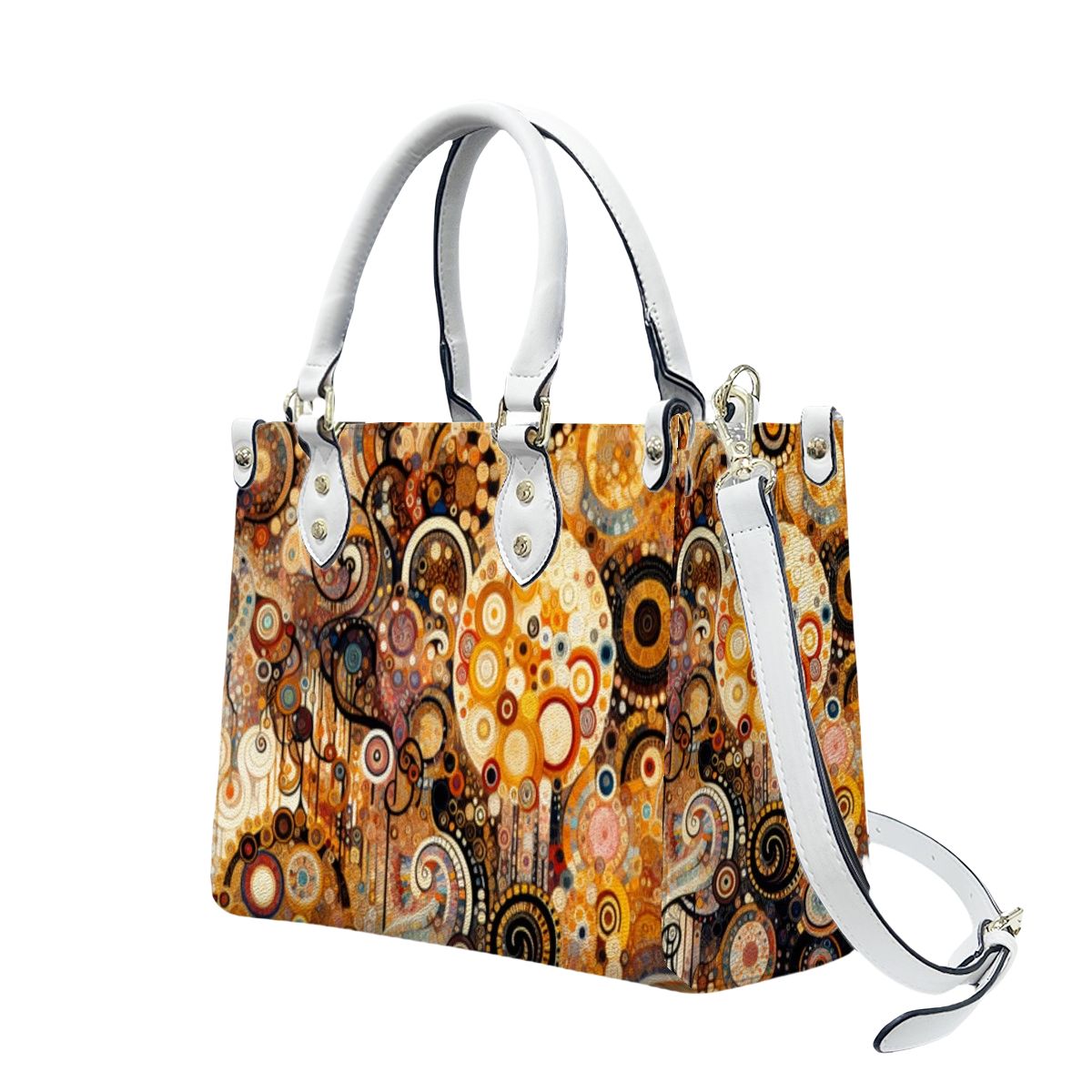 Klimt Style Abstract Tote Bag for Women - Art Print PU Bag - Rosetta Creative Boutique