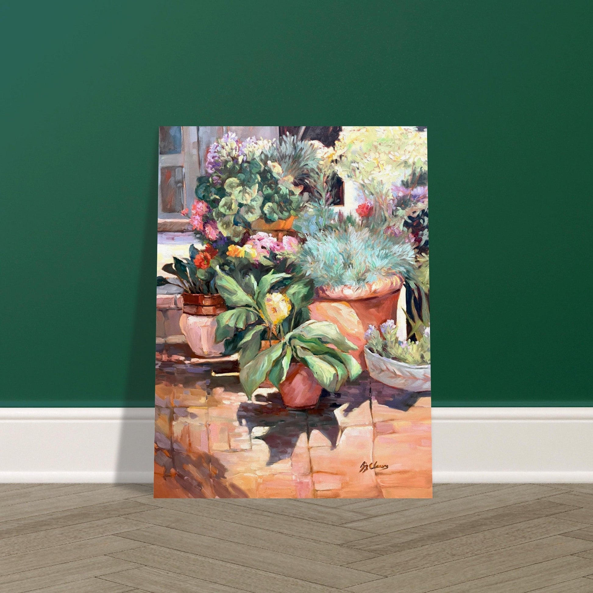 'Garden Serenity' Floral I 12x16 Museum-Quality Matte Paper Poster | Original Artwork by American Artist Barbara Cleary - Rosetta Creative Boutique