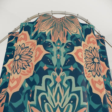 Bohemian Floral Shower Curtain, Vintage Bathroom Decor, Unique Gift for Home, Modern Floral Design, Relaxing Atmosphere, Chic Home Accessory - Rosetta Creative Boutique