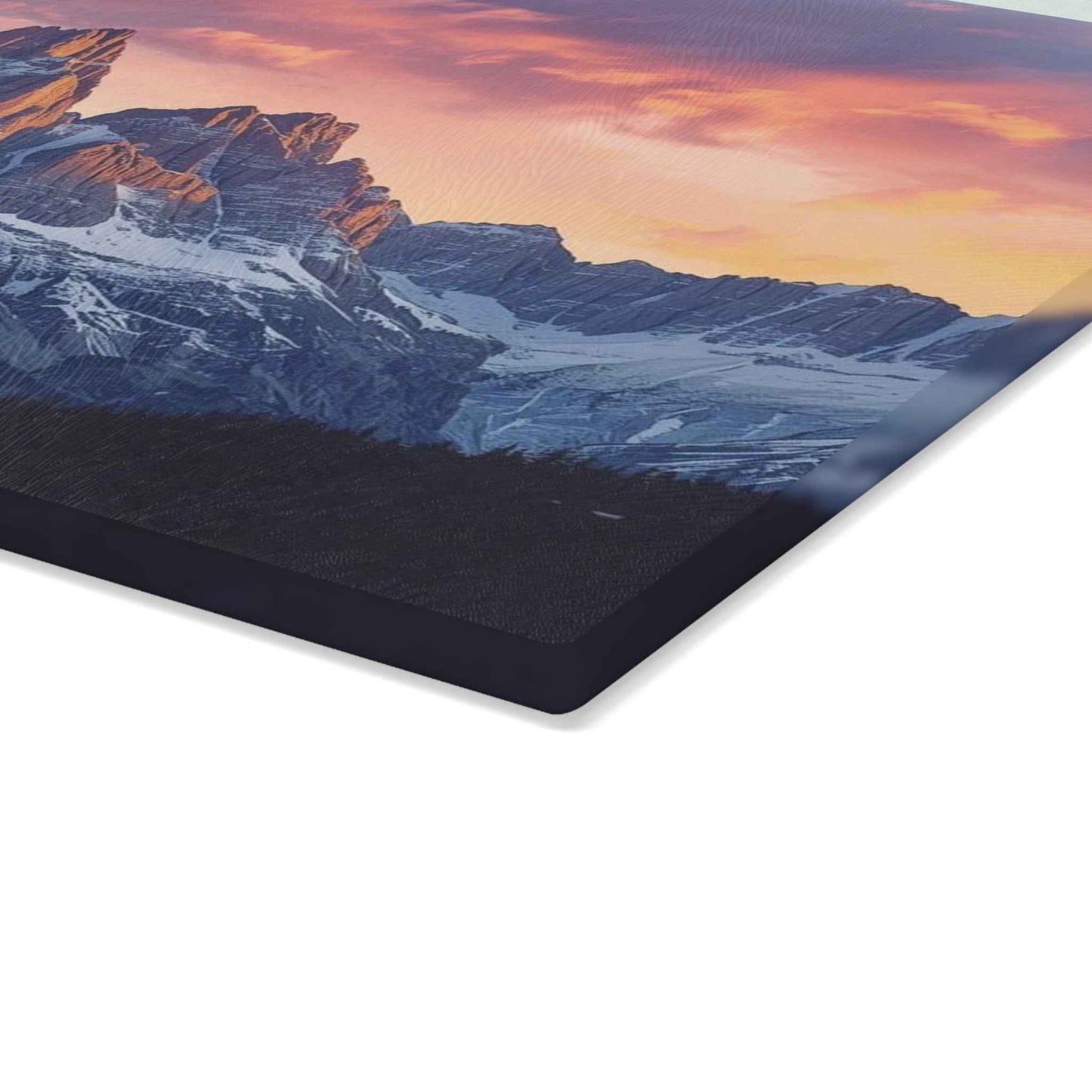 Scenic Dolomite Mountains Glass Cutting Board – Modern Kitchen Décor
