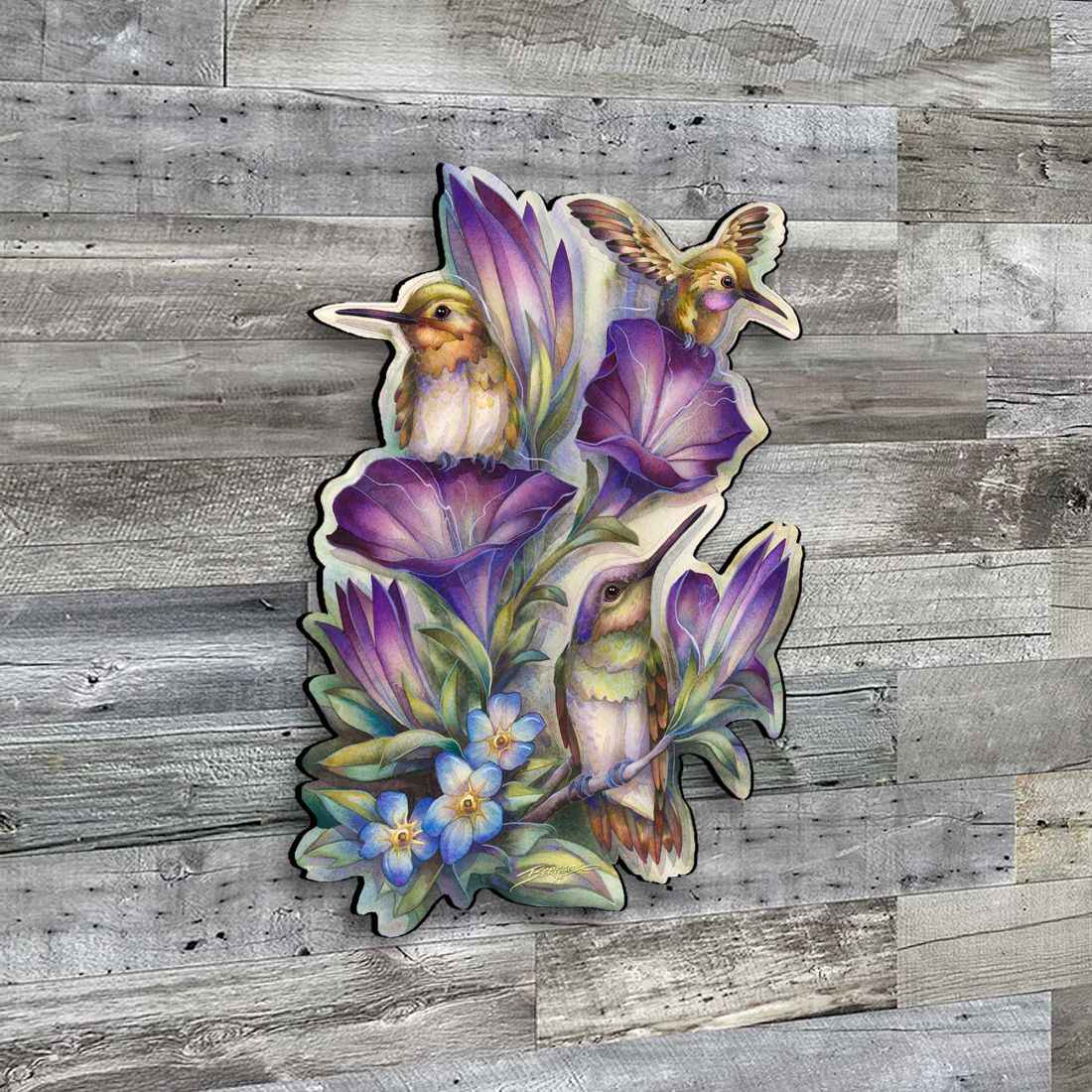 Everlasting Friendship Hummingbirds Wall Art by J. Bergsma - Wildlife Holiday Decor - 8591936W-JB