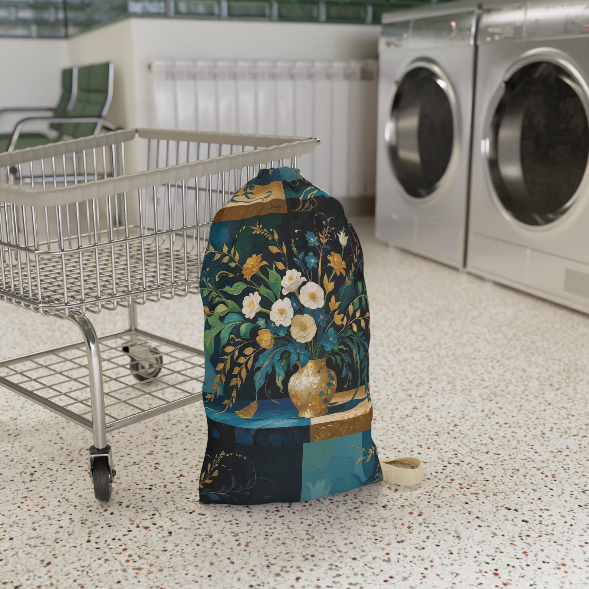 Floral Laundry Bag - Elegant Design Fabric Hamper for Stylish Organization - Rosetta Creative Boutique