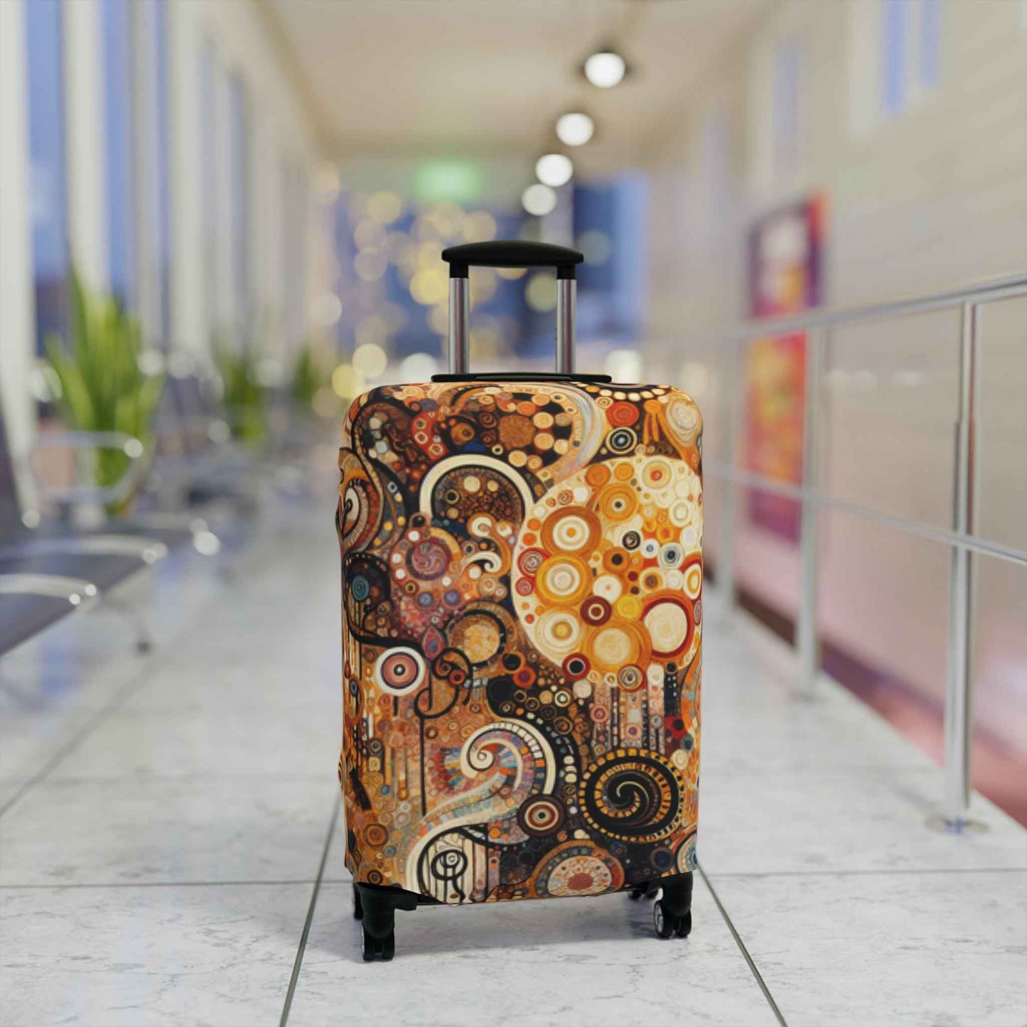 Klimt-Inspired Luggage Cover for Travelers – Unique Bohemian Suitcase Protector by Rosetta Creative Boutique - Rosetta Creative Boutique