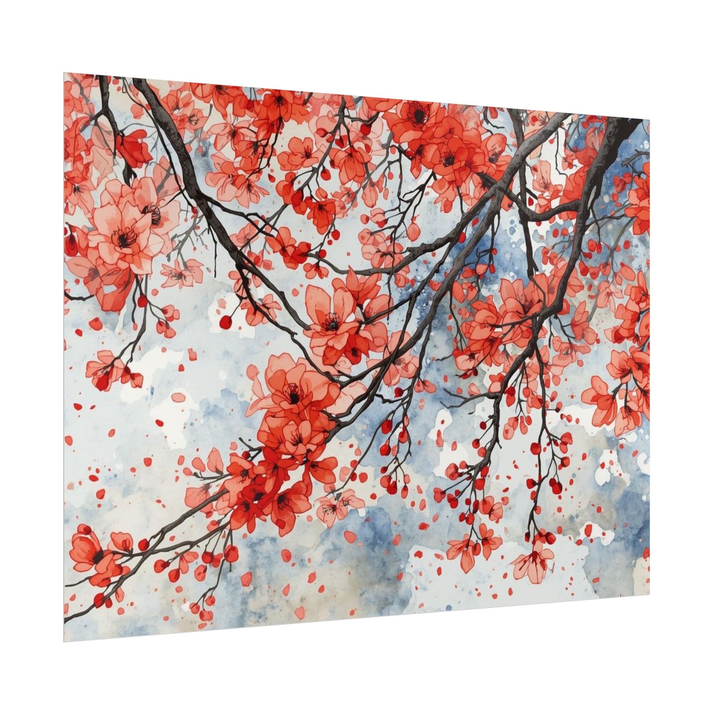 Blooming Cherry Blossom Rolled Poster Floral Wall Art