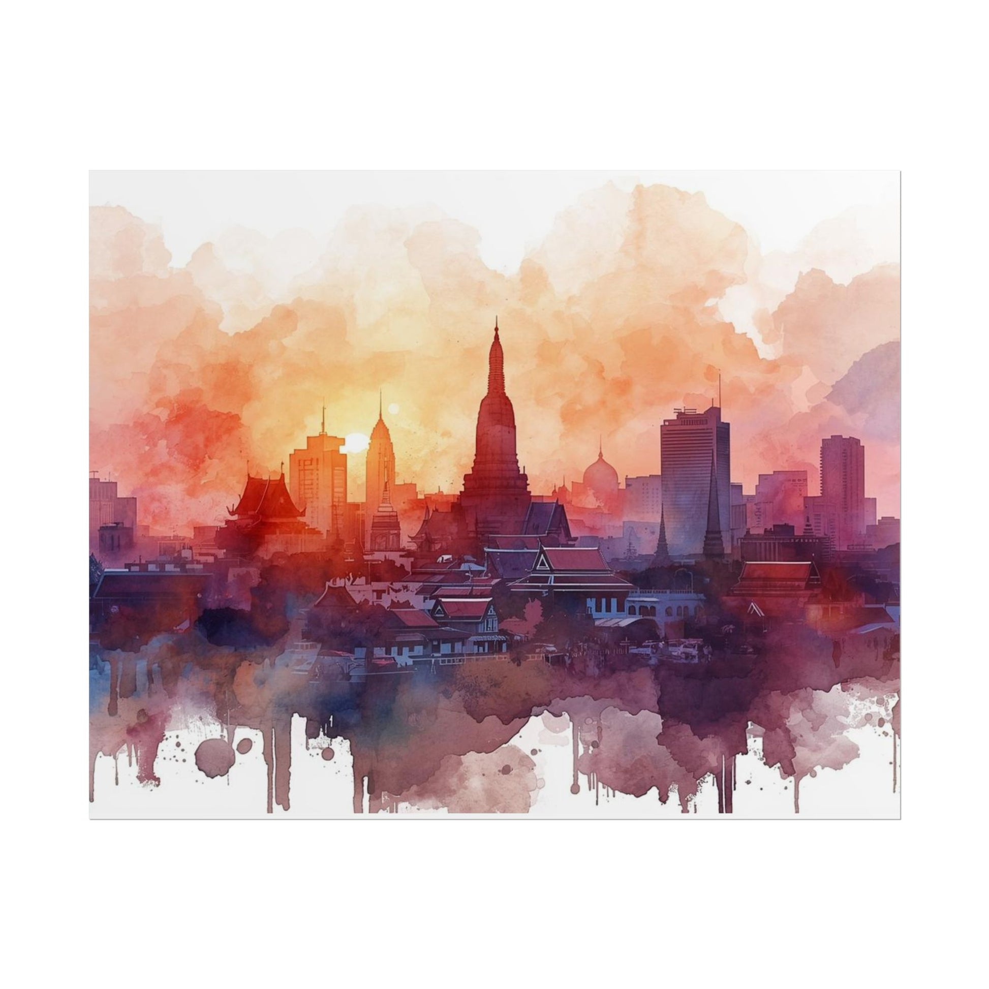 Bangkok Cityscape Posters Rolled Wall Art Home Decor Gift - Rosetta Creative Boutique