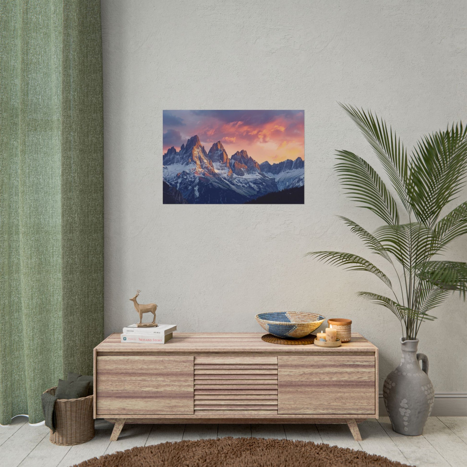 Dolomite Mountain Landscape Rolled Poster, Wall Art Print, Home Decor, Nature Artwork, Gift for Nature Lovers - Rosetta Creative Boutique