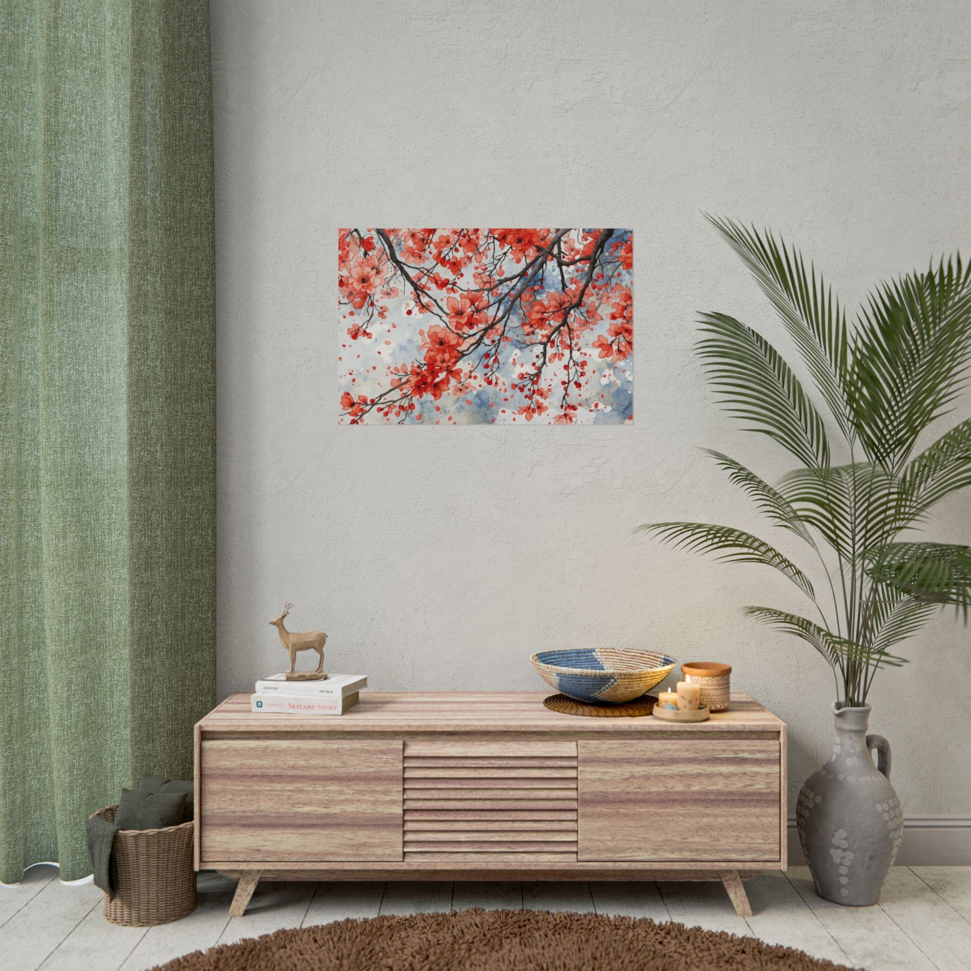 Blooming Cherry Blossom Rolled Poster Floral Wall Art - Rosetta Creative Boutique