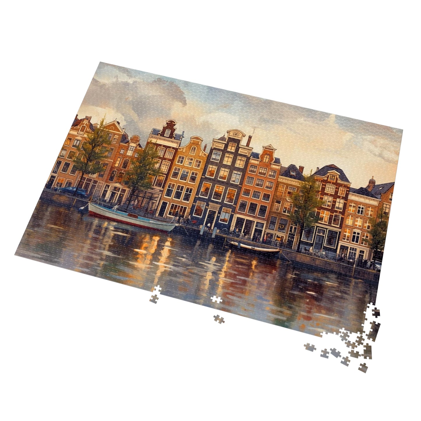 Amsterdam Waterfront Jigsaw Puzzle with Decorative Tin, Perfect Gift for Puzzle Lovers, Family Game Night, Home Decor, Unique Souvenir