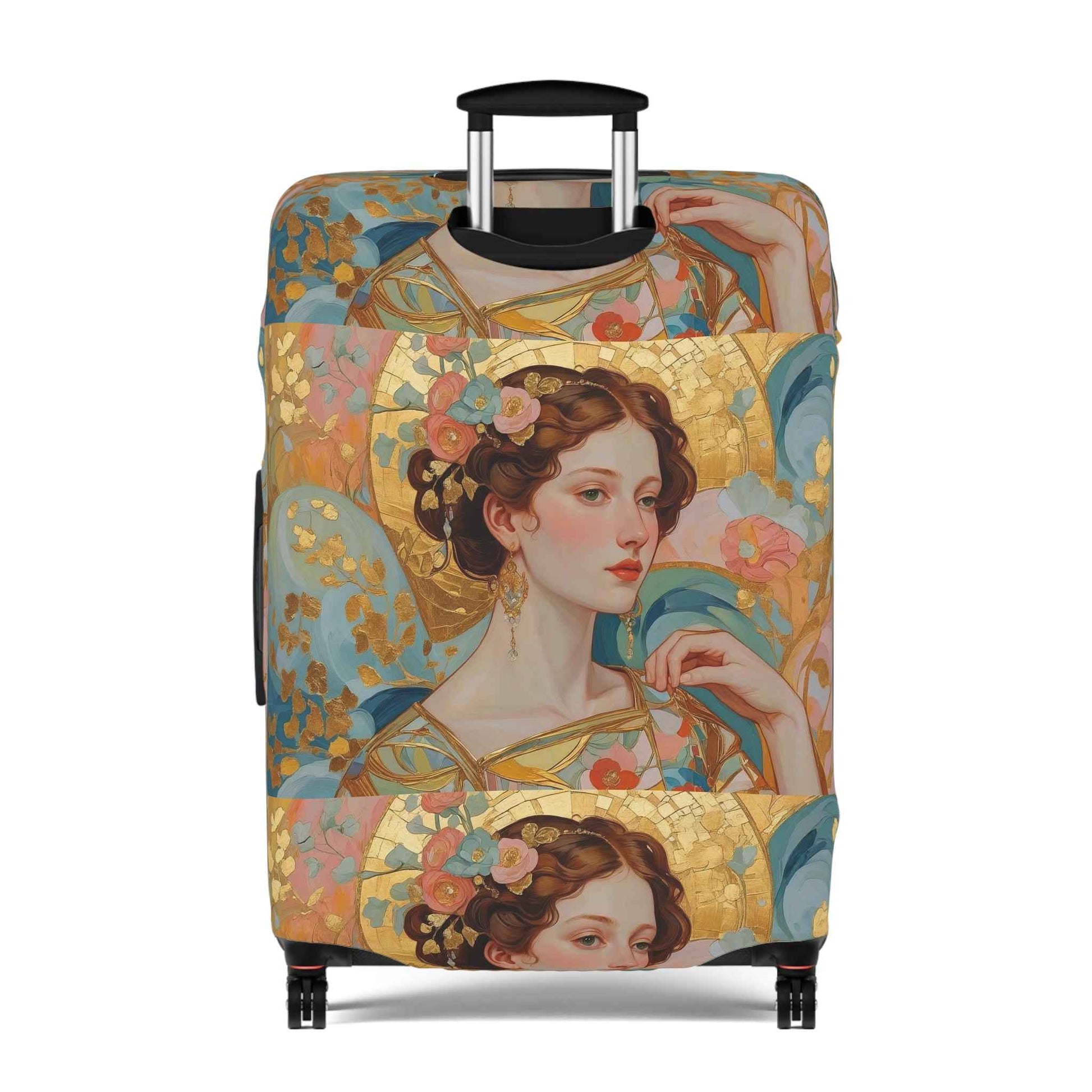 Elegant Klimt-Style Floral Luggage Cover - Vintage Art Suitcase Protector by Rosetta Creative Boutique - Rosetta Creative Boutique