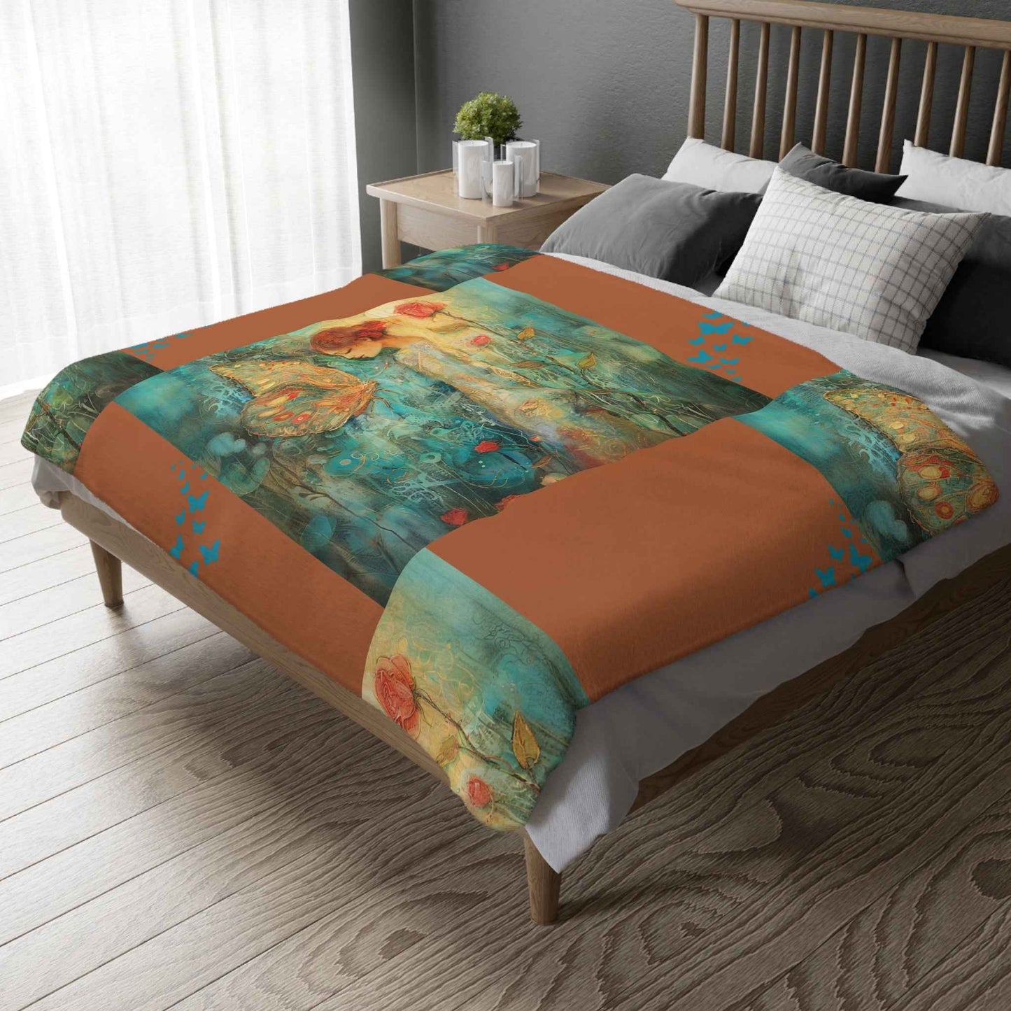 Artistic Butterfly Velveteen Blanket - Cozy, Two-Sided Microfiber Throw