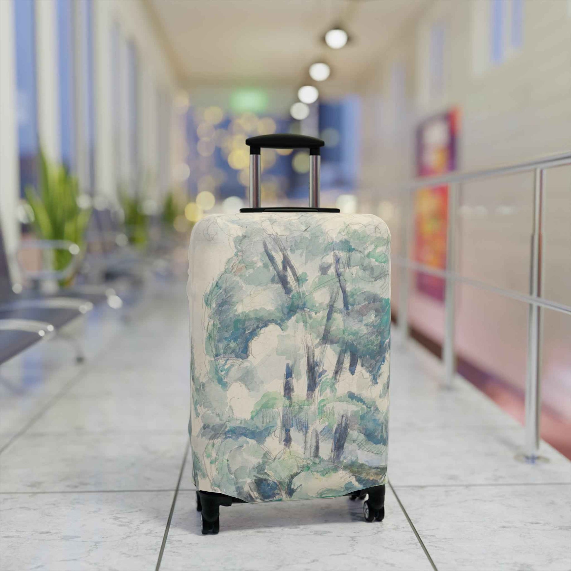 Cezanne Luggage Cover - Banks of the Seine Travel Accessory, Unique Gift for Travelers, Custom Luggage Protector, Wanderlust Decor, Airplane Essentials - Rosetta Creative Boutique