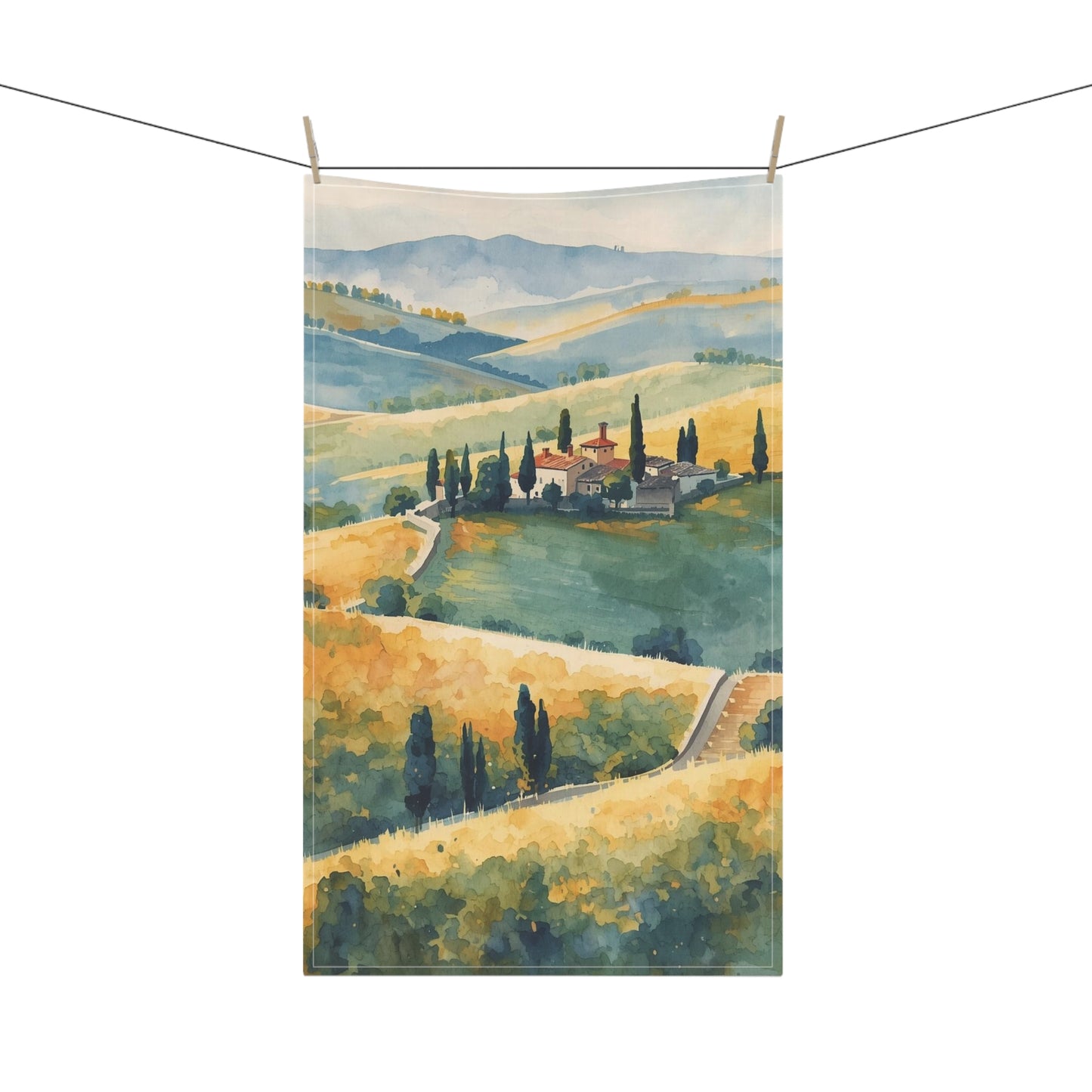 Scenic Tuscan Landscape Tea Towels, Italian Countryside Kitchen Decor, Farmhouse Gift, Rustic Home Accents, Eco-Friendly Kitchen Accessories