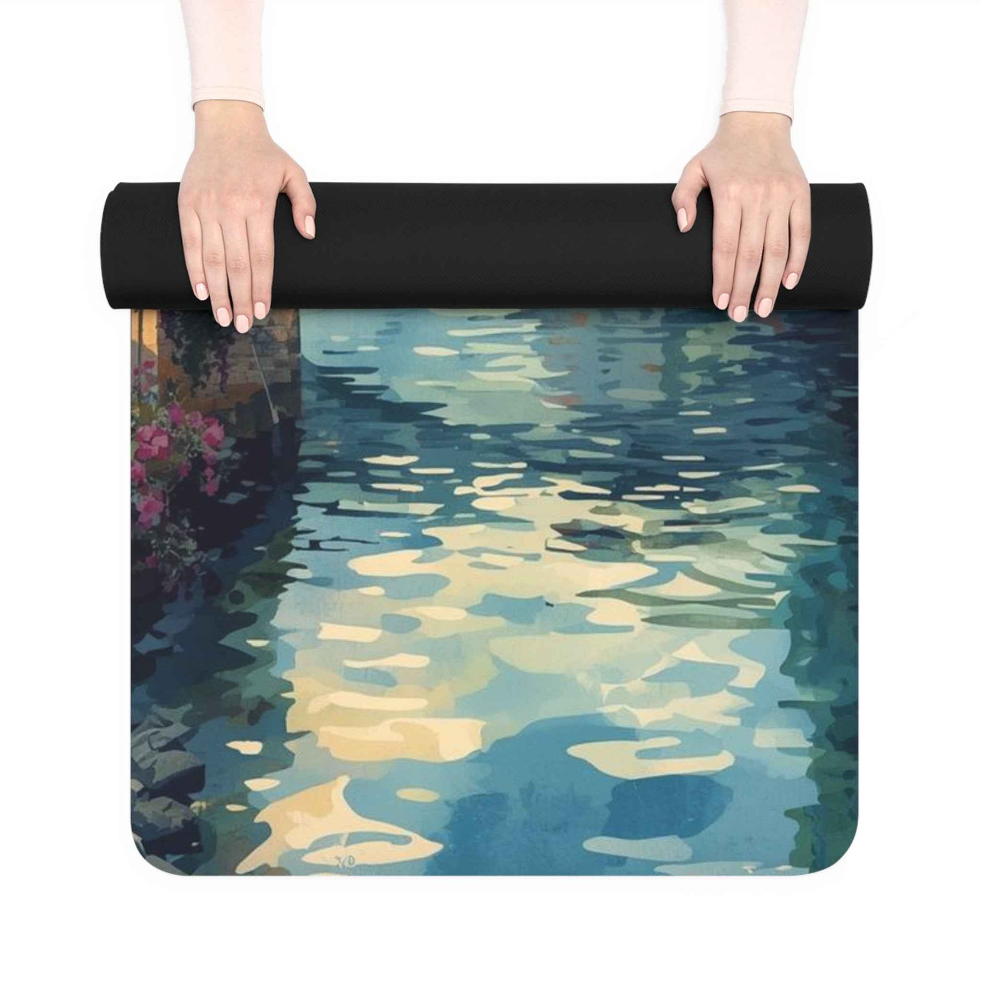 Serene Venice Landscape Yoga Mat - Eco-Friendly Rubber for Peaceful Practice
