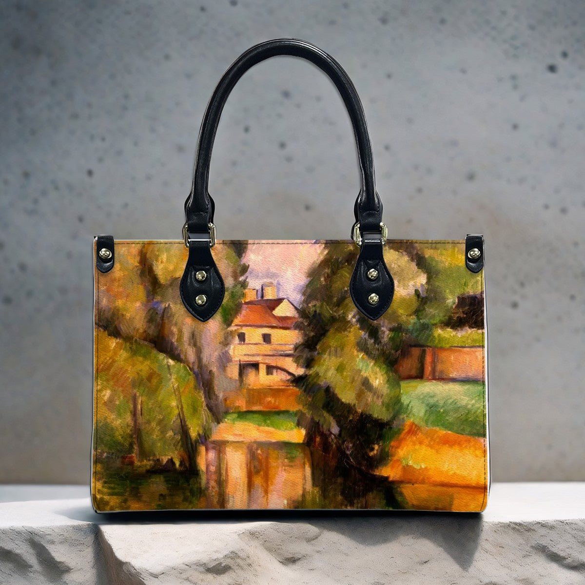Paul Cezanne Tote Bag - Stylish PU Leather Handbag for Women - Rosetta Creative Boutique