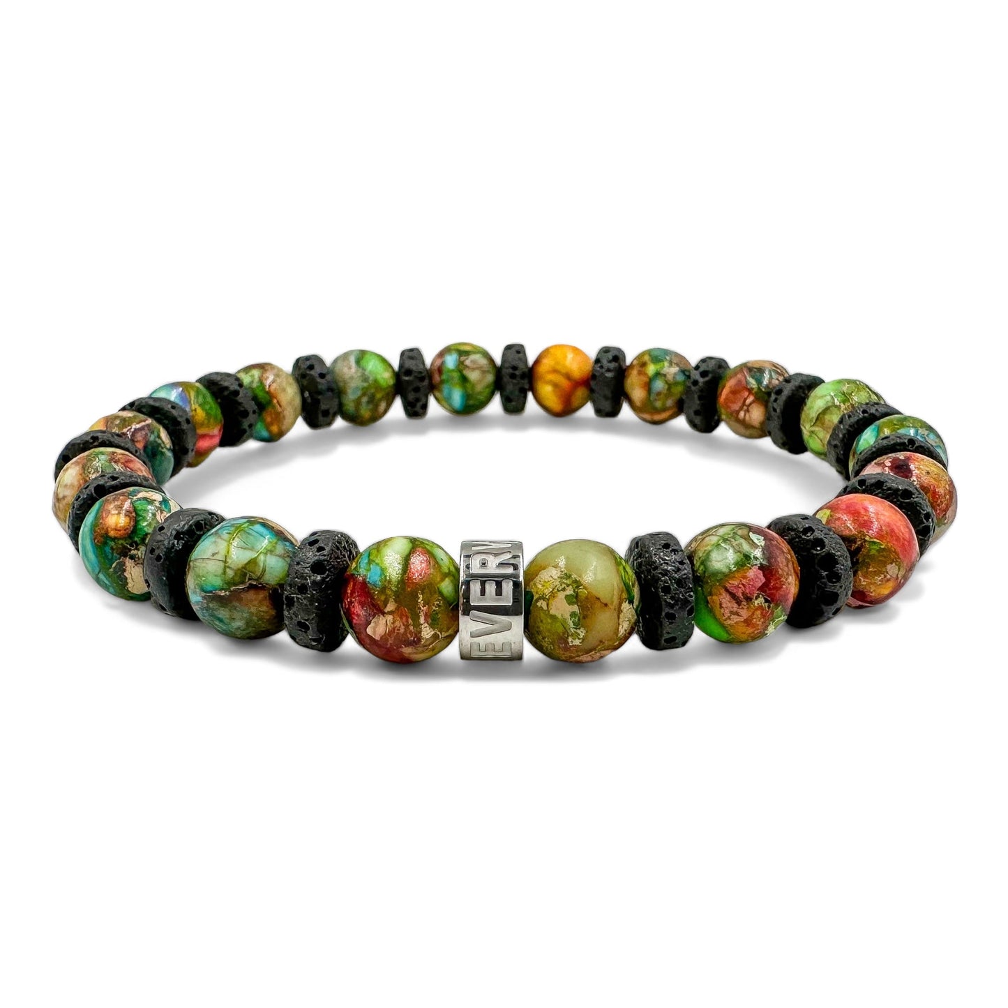 Atlas Imperial Rainbow Jasper Lava Rock Beaded Bracelet - Rosetta Creative Boutique