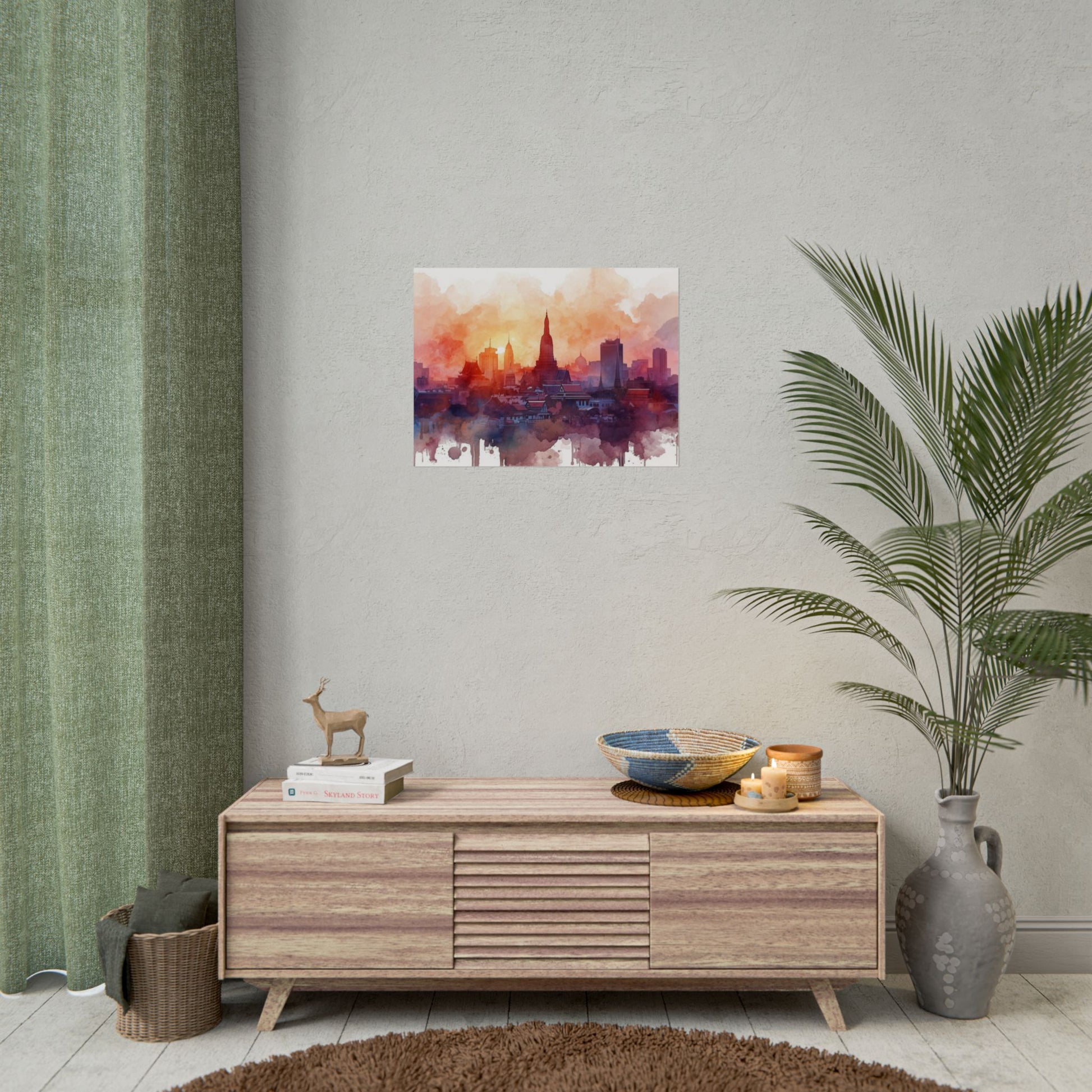 Bangkok Cityscape Posters Rolled Wall Art Home Decor Gift - Rosetta Creative Boutique