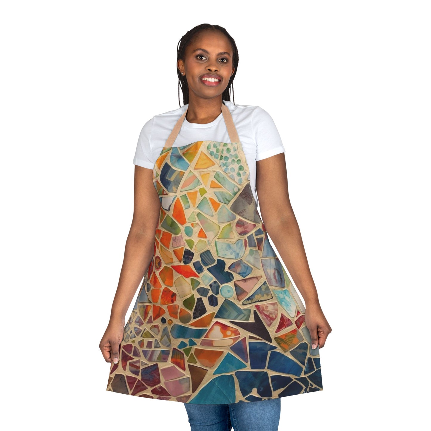 Colorful Mosaic Apron for Cooking and Crafting, Artistic Kitchen Gift, Chef's Apron, DIY Enthusiast Gift, Creative Cooking Gear