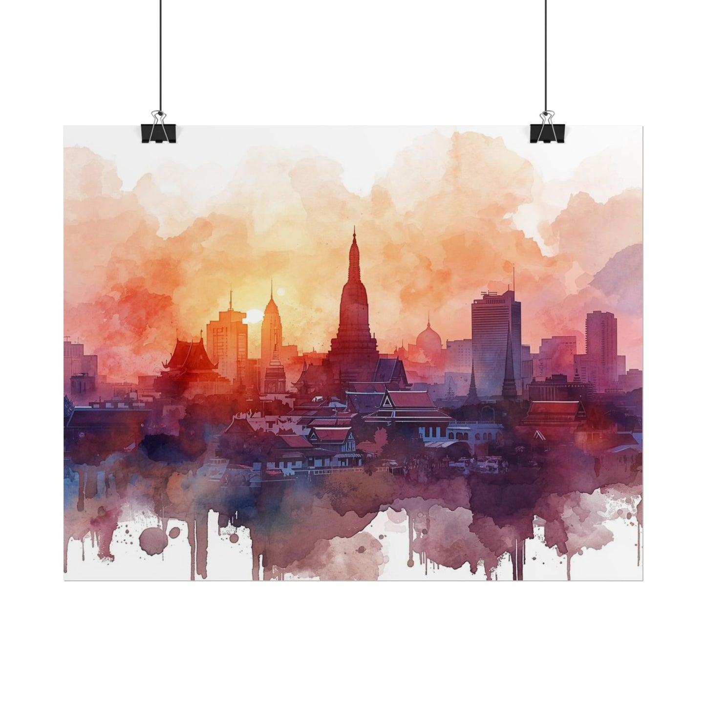 Bangkok Cityscape Posters Rolled Wall Art Home Decor Gift - Rosetta Creative Boutique