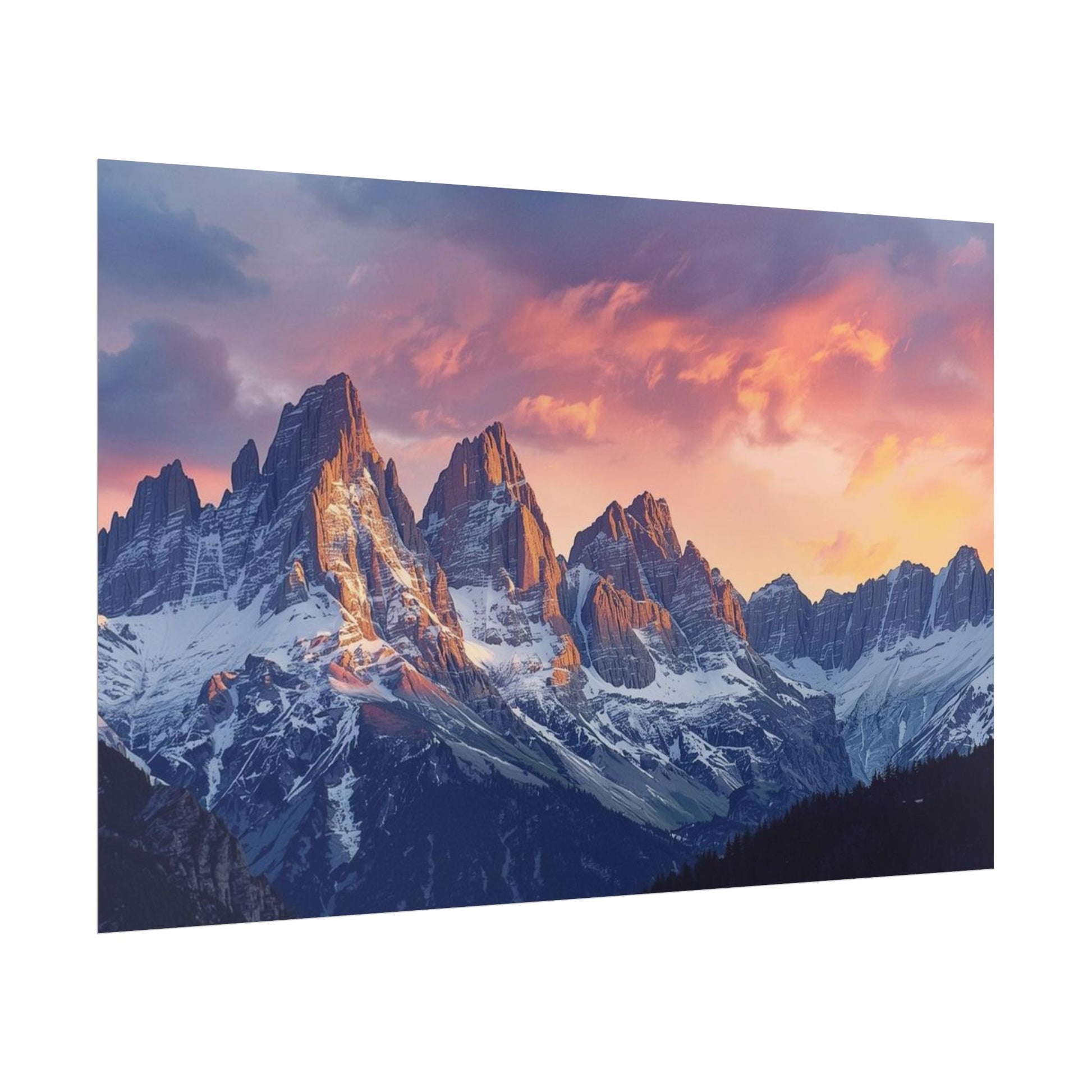 Dolomite Mountain Landscape Rolled Poster, Wall Art Print, Home Decor, Nature Artwork, Gift for Nature Lovers - Rosetta Creative Boutique