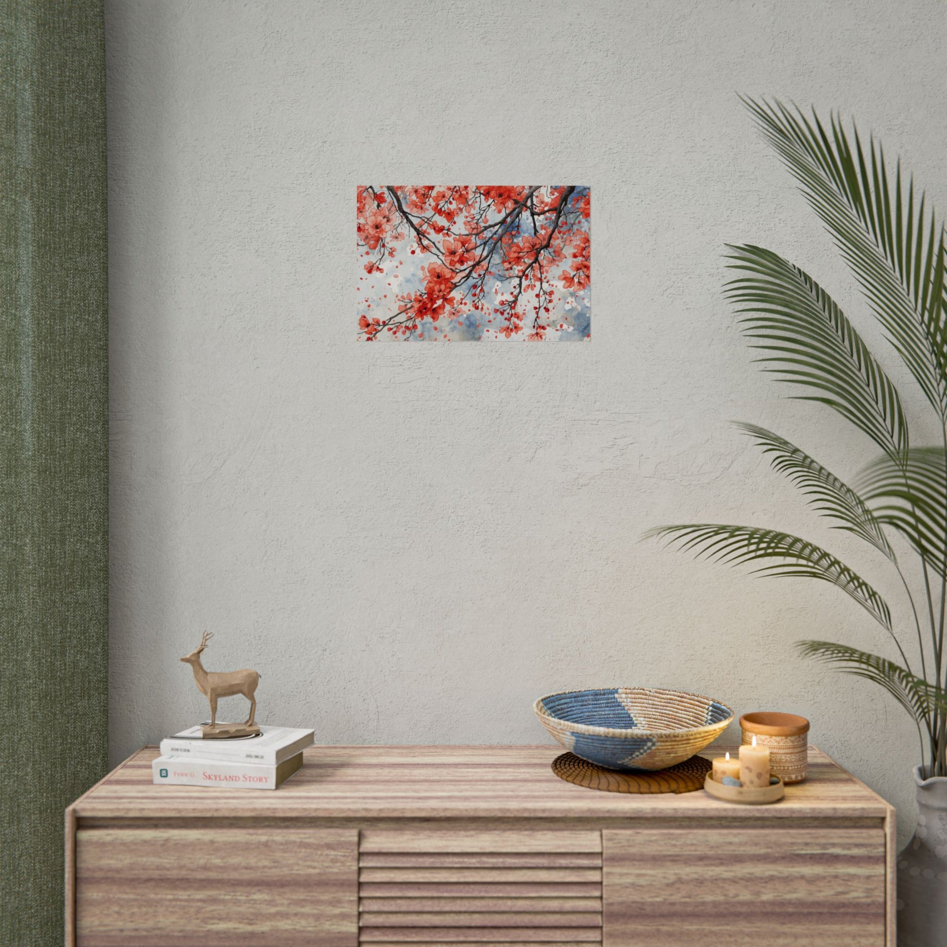 Blooming Cherry Blossom Rolled Poster Floral Wall Art - Rosetta Creative Boutique