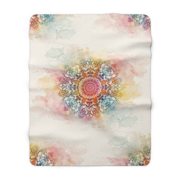 Cozy Mandala Sherpa Fleece Blanket, Soft Throw for Home, Meditation Decor, Gift Ideas for Moms, Travel Companion, Calming Home Accessory