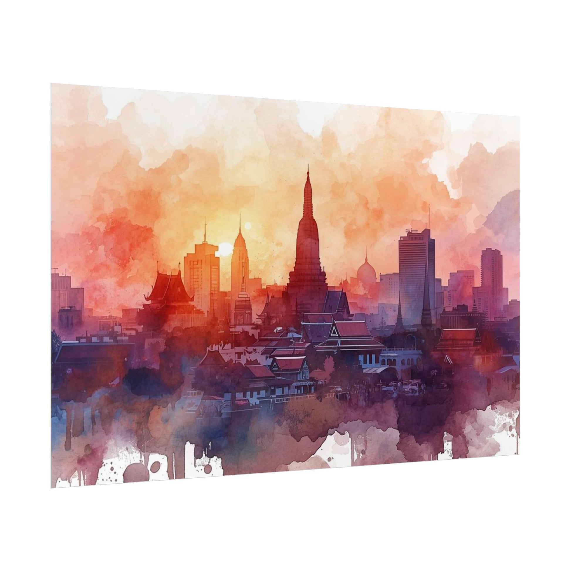 Bangkok Cityscape Posters Rolled Wall Art Home Decor Gift - Rosetta Creative Boutique