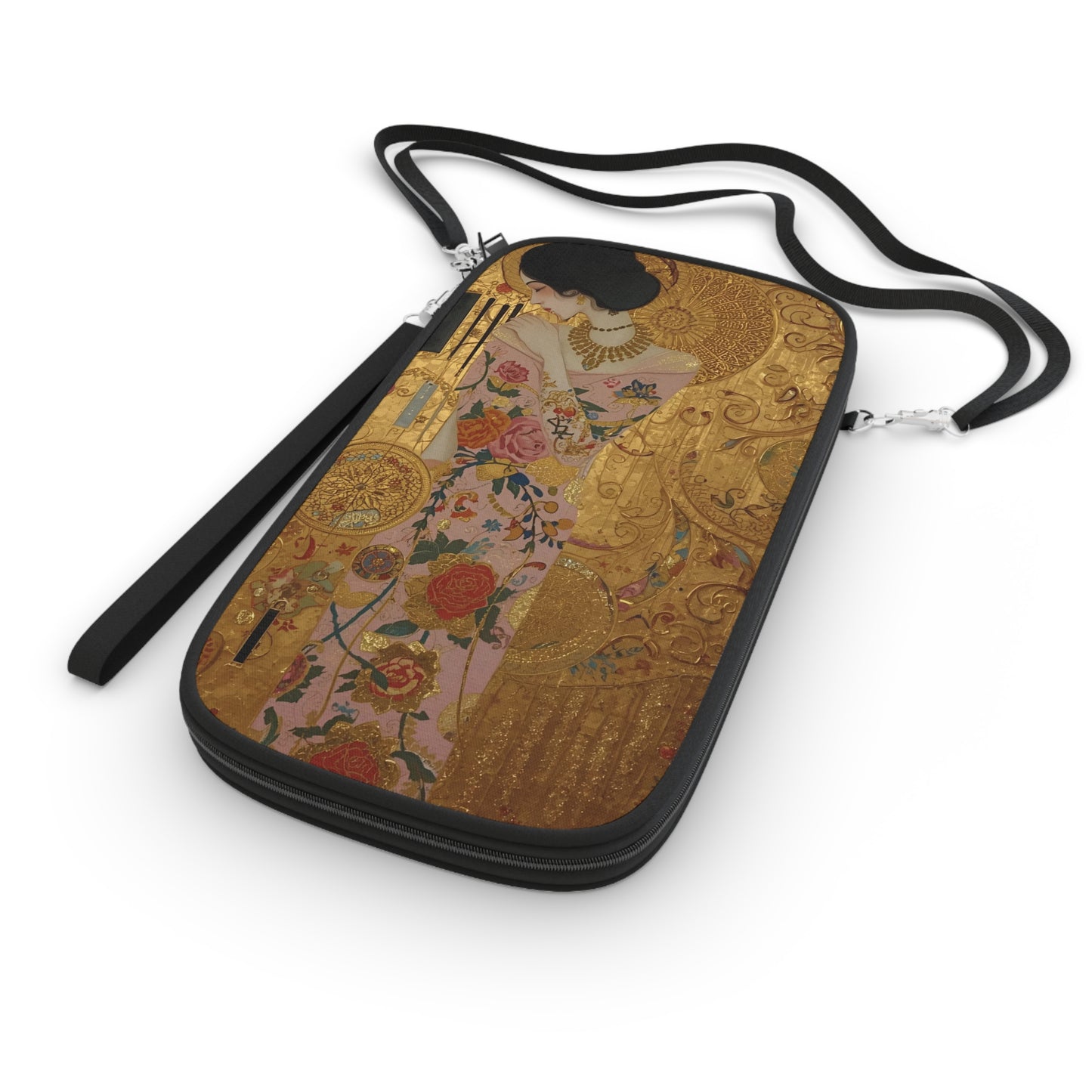 Elegant Klimt-Like Japanese Geisha Passport Wallet, Travel Accessory, Unique Gift for Travelers, Stylish Organizer, Perfect for Vacations - Rosetta Creative Boutique