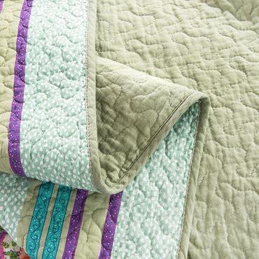 Three-piece Cotton Quilted Bedding Set