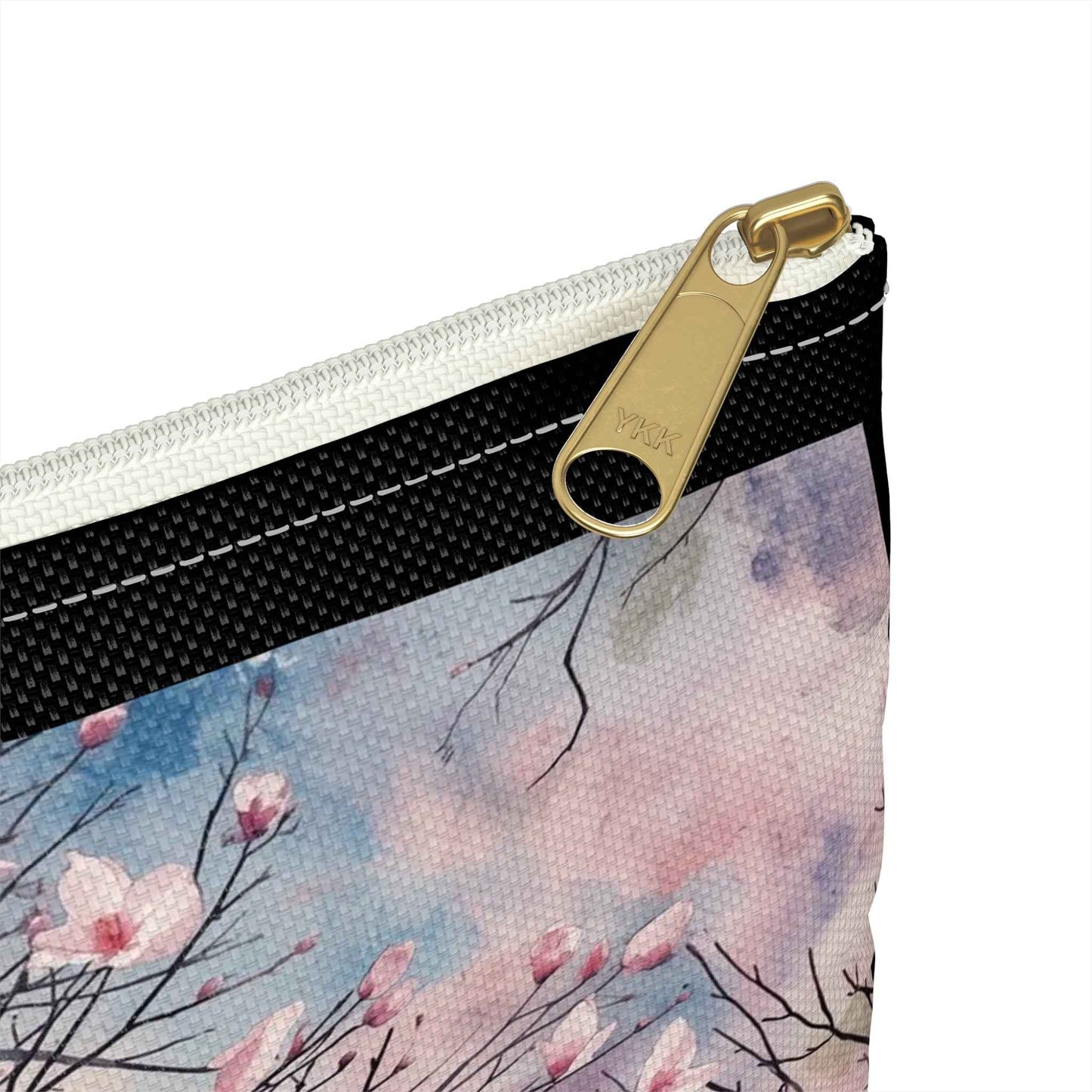 Cherry Blossom Print Accessory Pouch - Floral Makeup Bag for Travel & Everyday Use