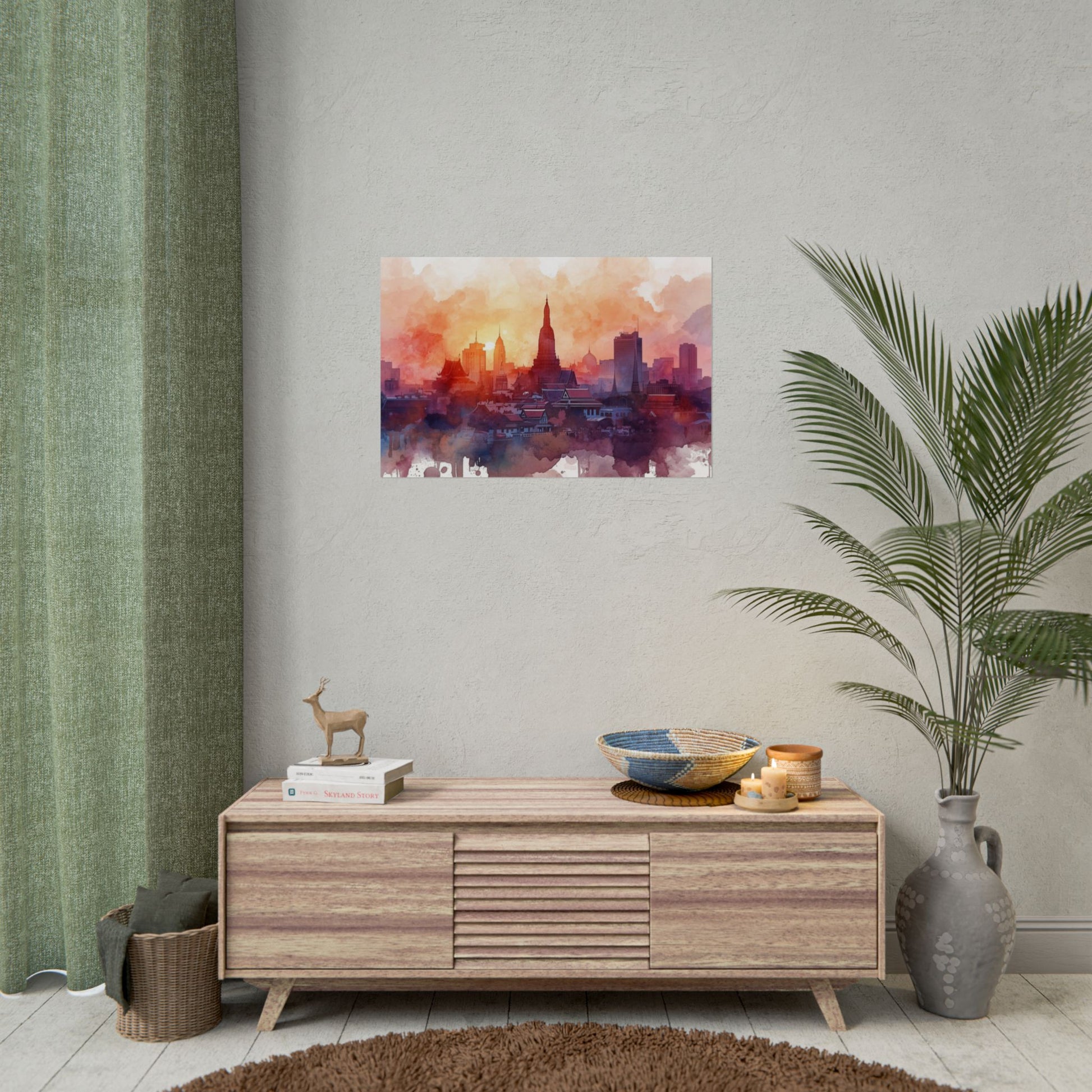 Bangkok Cityscape Posters Rolled Wall Art Home Decor Gift - Rosetta Creative Boutique