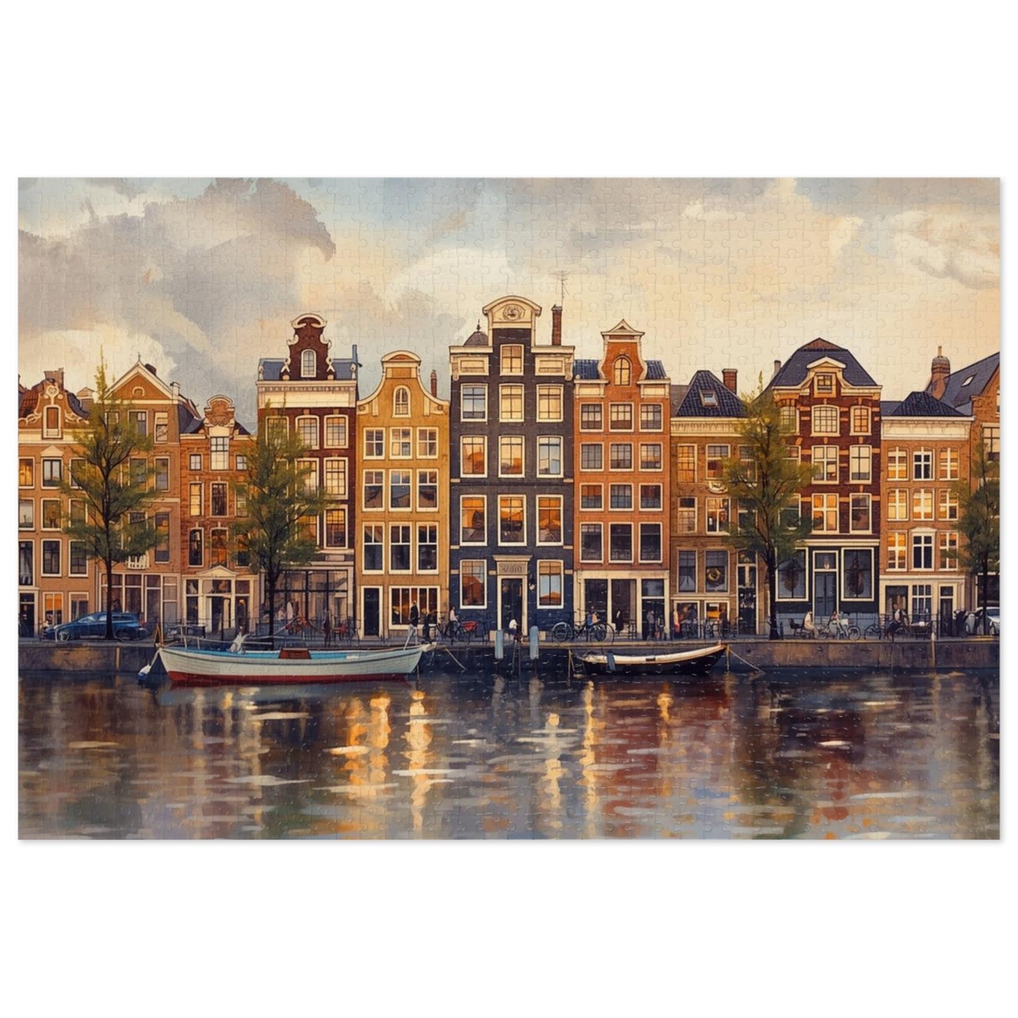 Amsterdam Waterfront Jigsaw Puzzle with Decorative Tin, Perfect Gift for Puzzle Lovers, Family Game Night, Home Decor, Unique Souvenir
