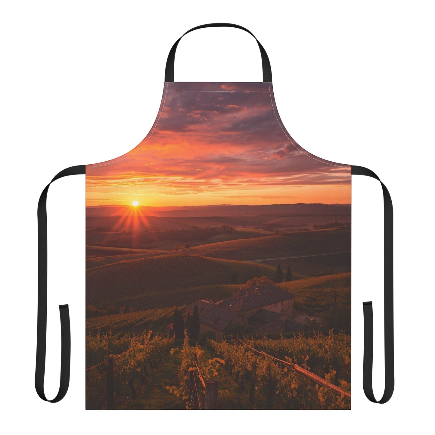 Sunset in a French Vineyard Apron, Culinary Gift for Foodies, Kitchen Accessory, BBQ Apron, Home Cooking Essentials, Perfect for Weddings