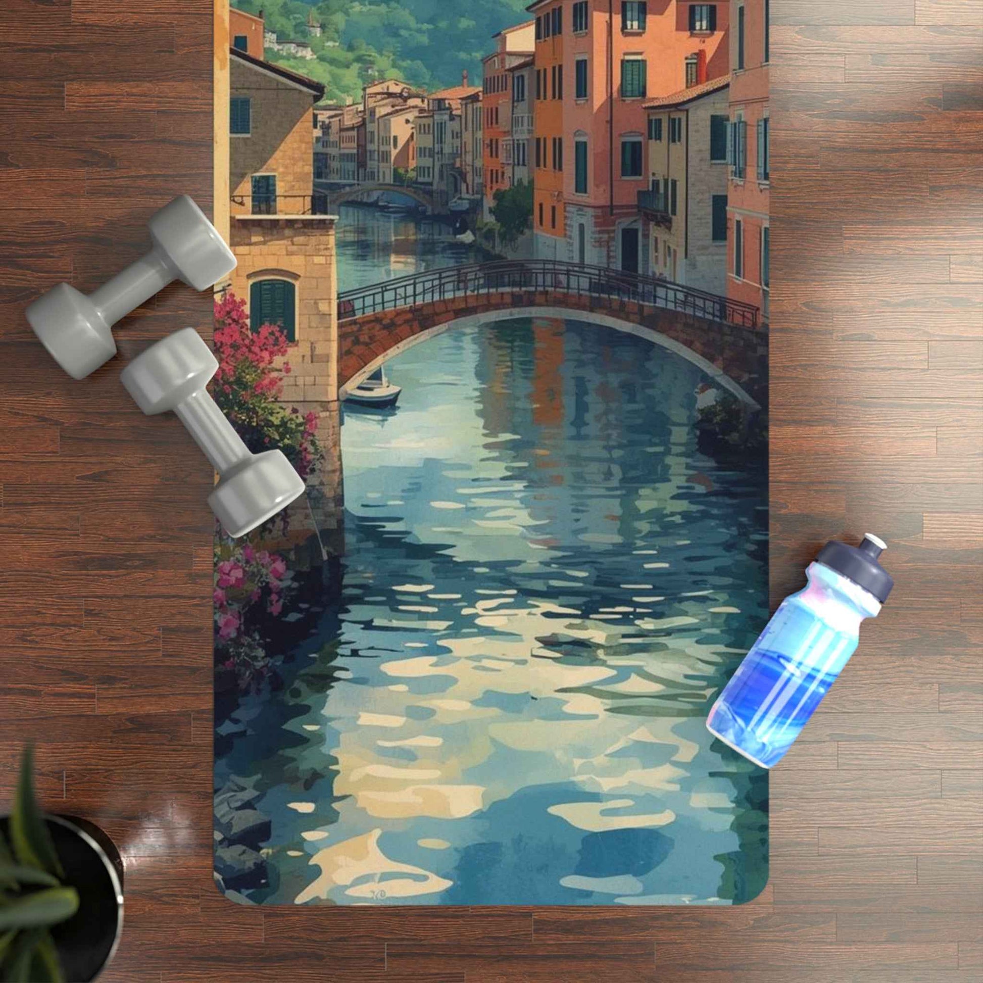 Serene Venice Landscape Yoga Mat - Eco-Friendly Rubber for Peaceful Practice