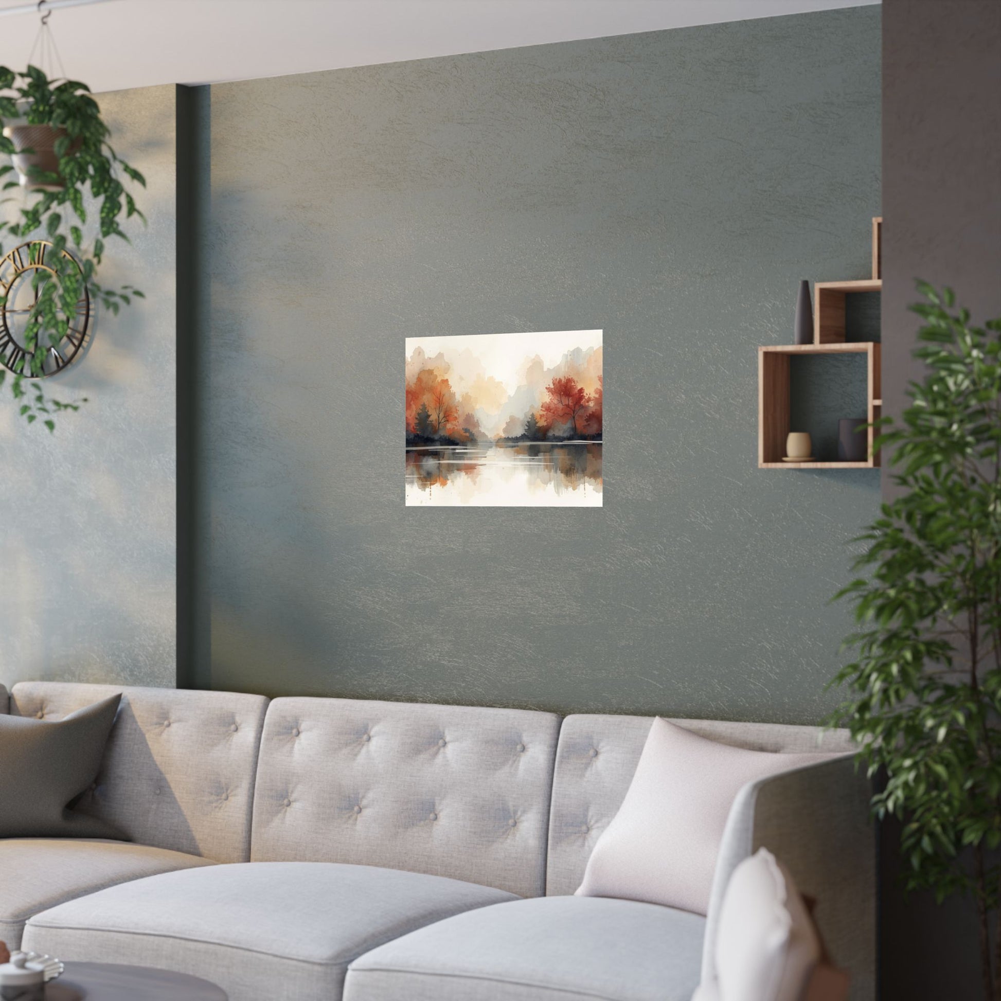 Autumn Reflection Satin Poster Prints Nature Aesthetic - Rosetta Creative Boutique